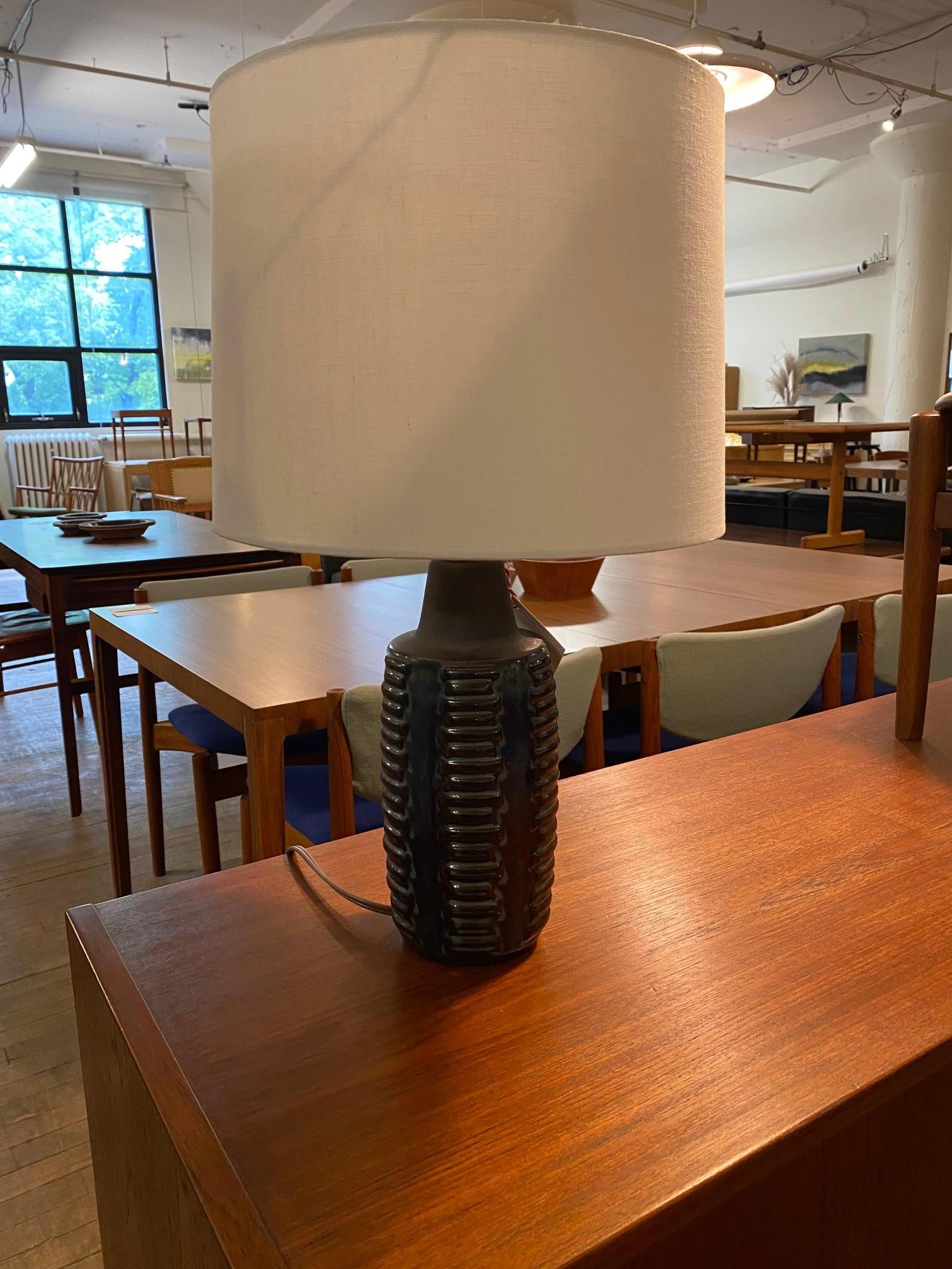 20th Century Danish Modern Large Stoneware Table Lamp Einar Johnson for Soholm Stentoj 1960's