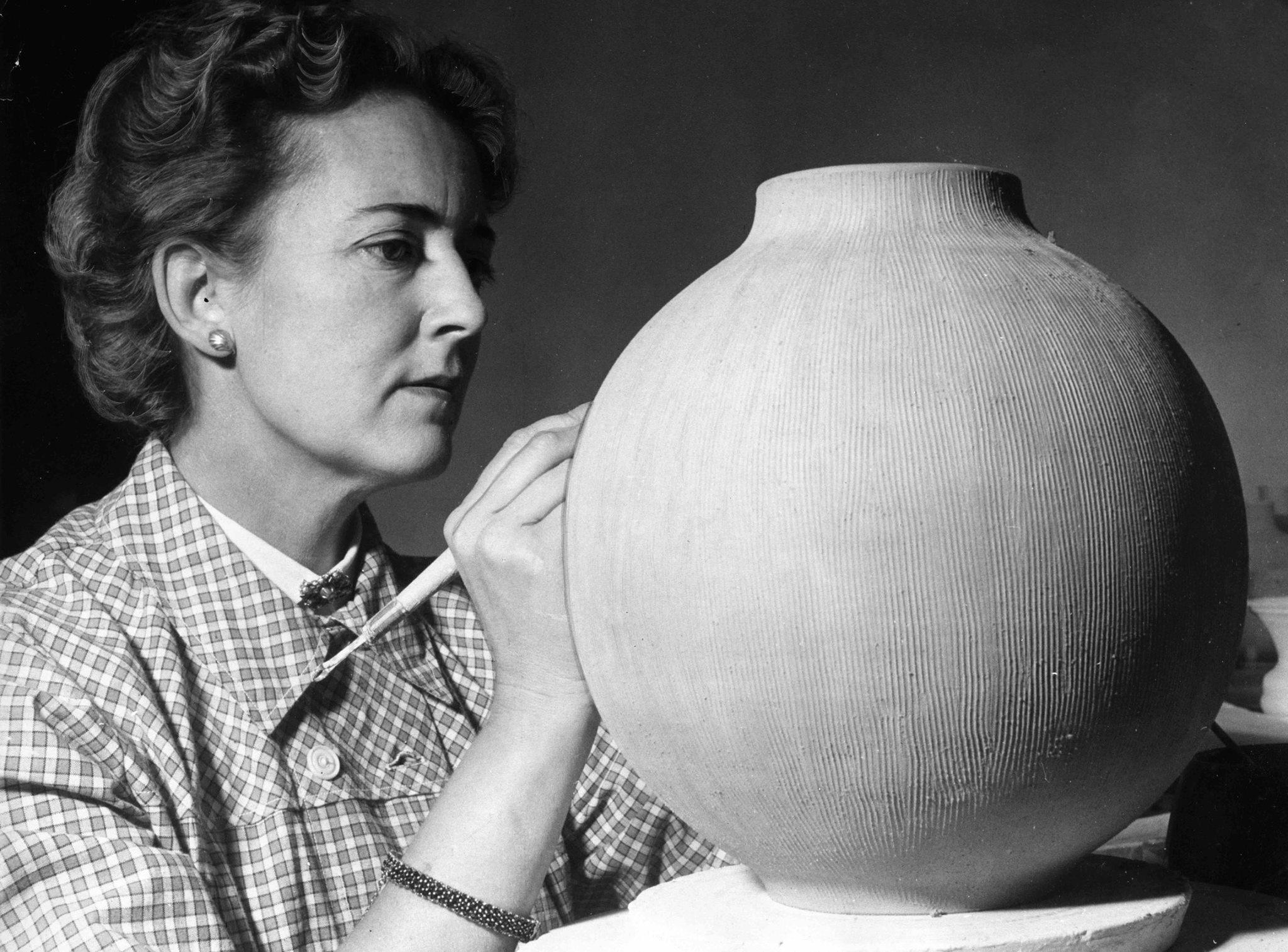 Grande vaso moderno danese in gres di Eva Stæhr Nielsen realizzato da 