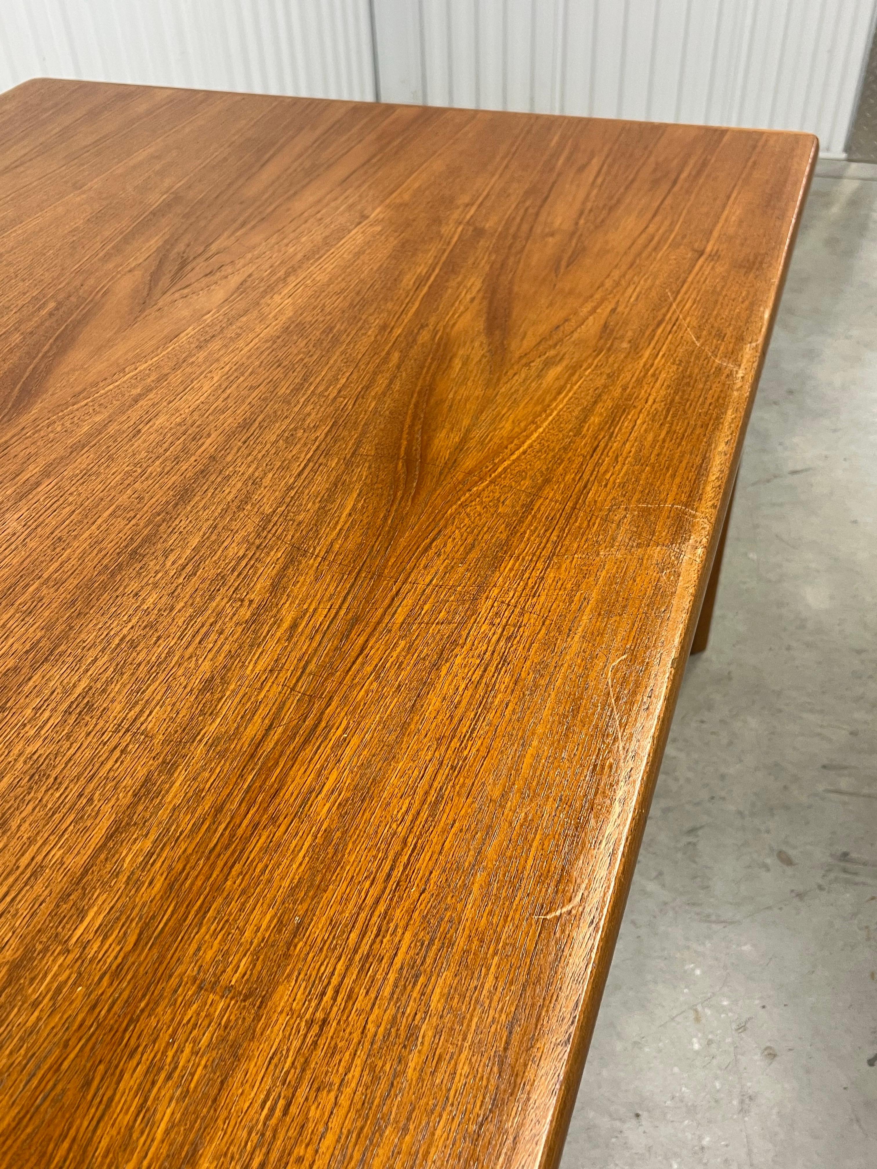 Danish Modern Large Teak Extendable Dining Table 5