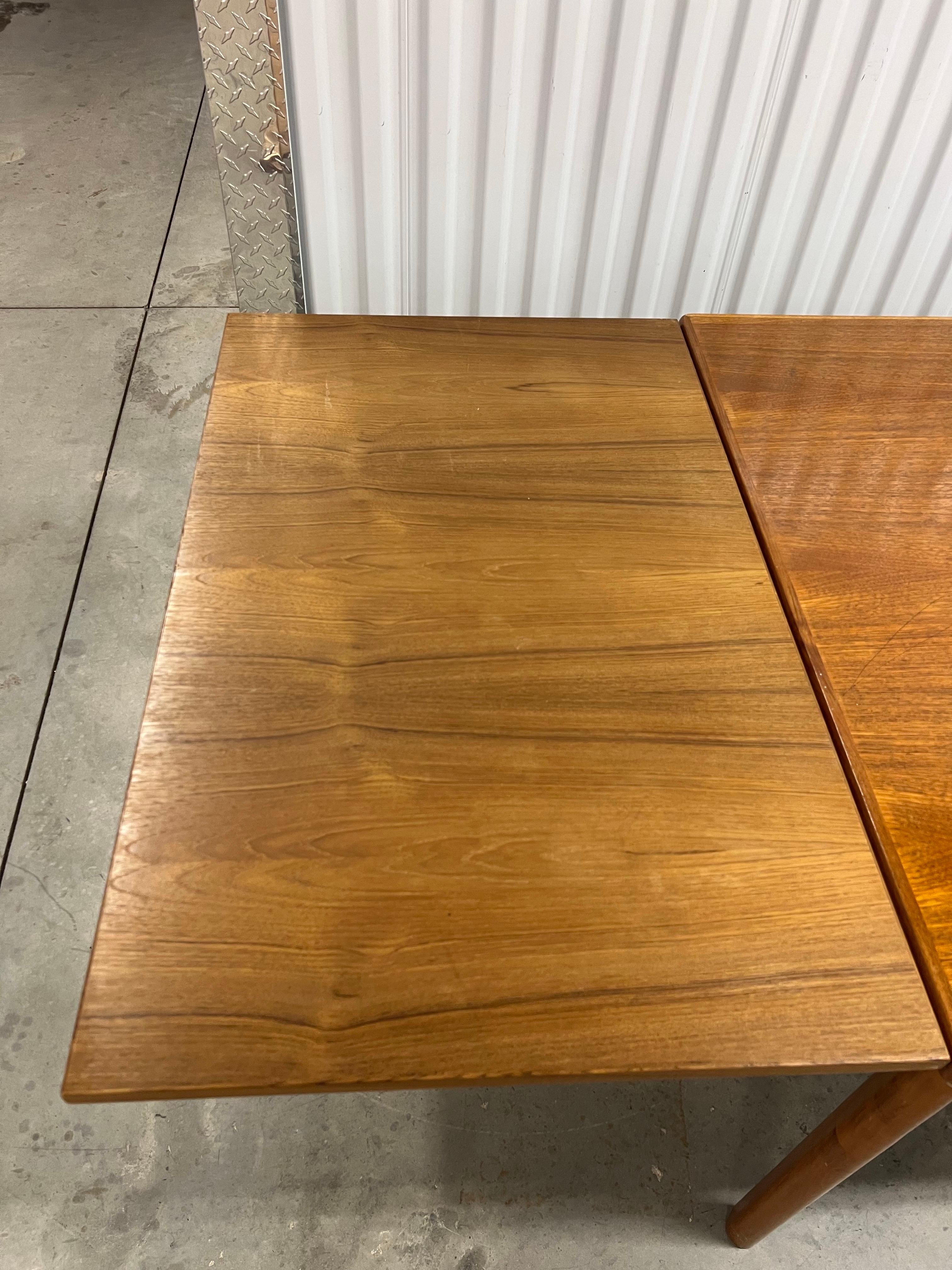 Danish Modern Large Teak Extendable Dining Table 6