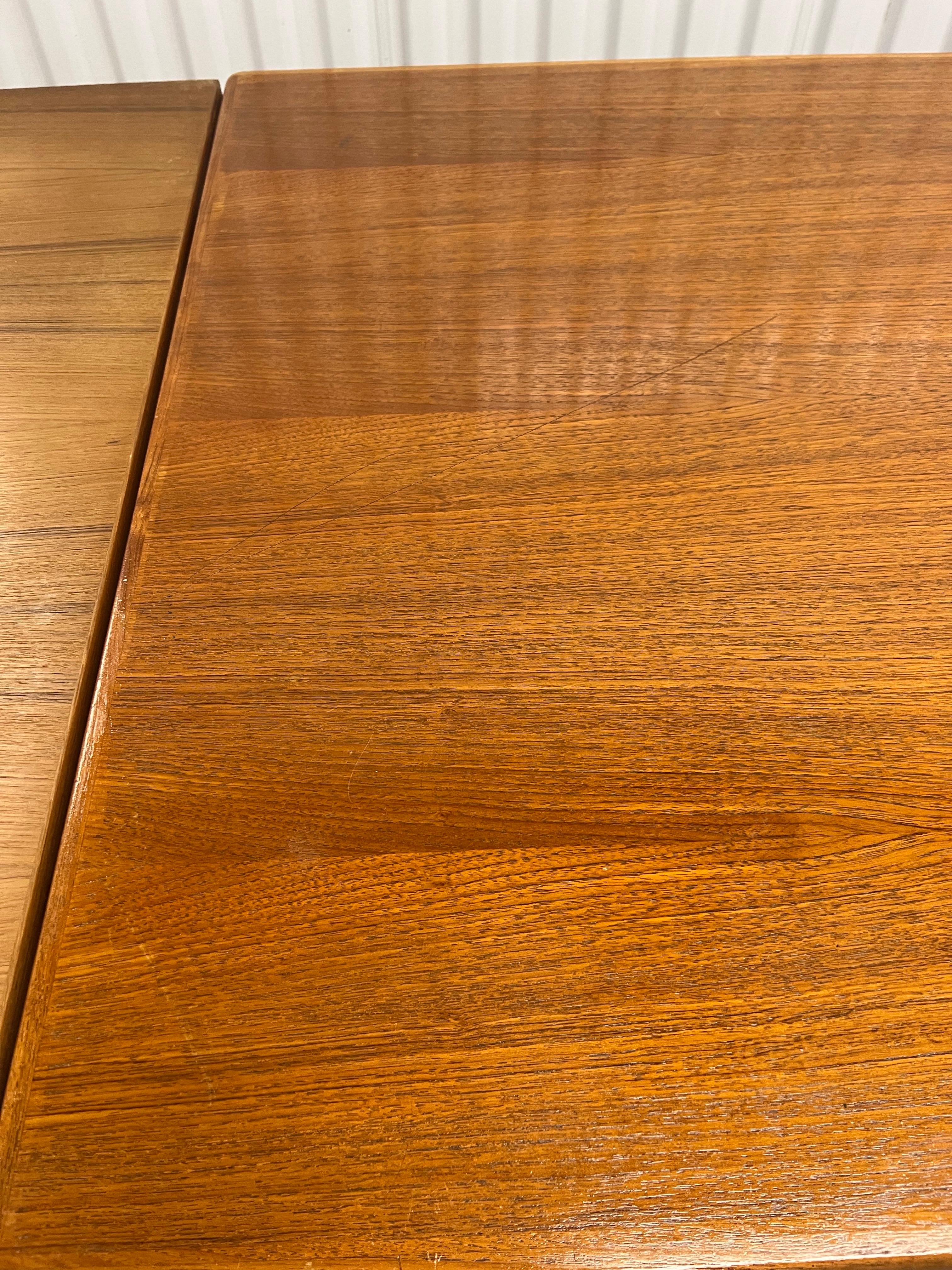 Danish Modern Large Teak Extendable Dining Table 7