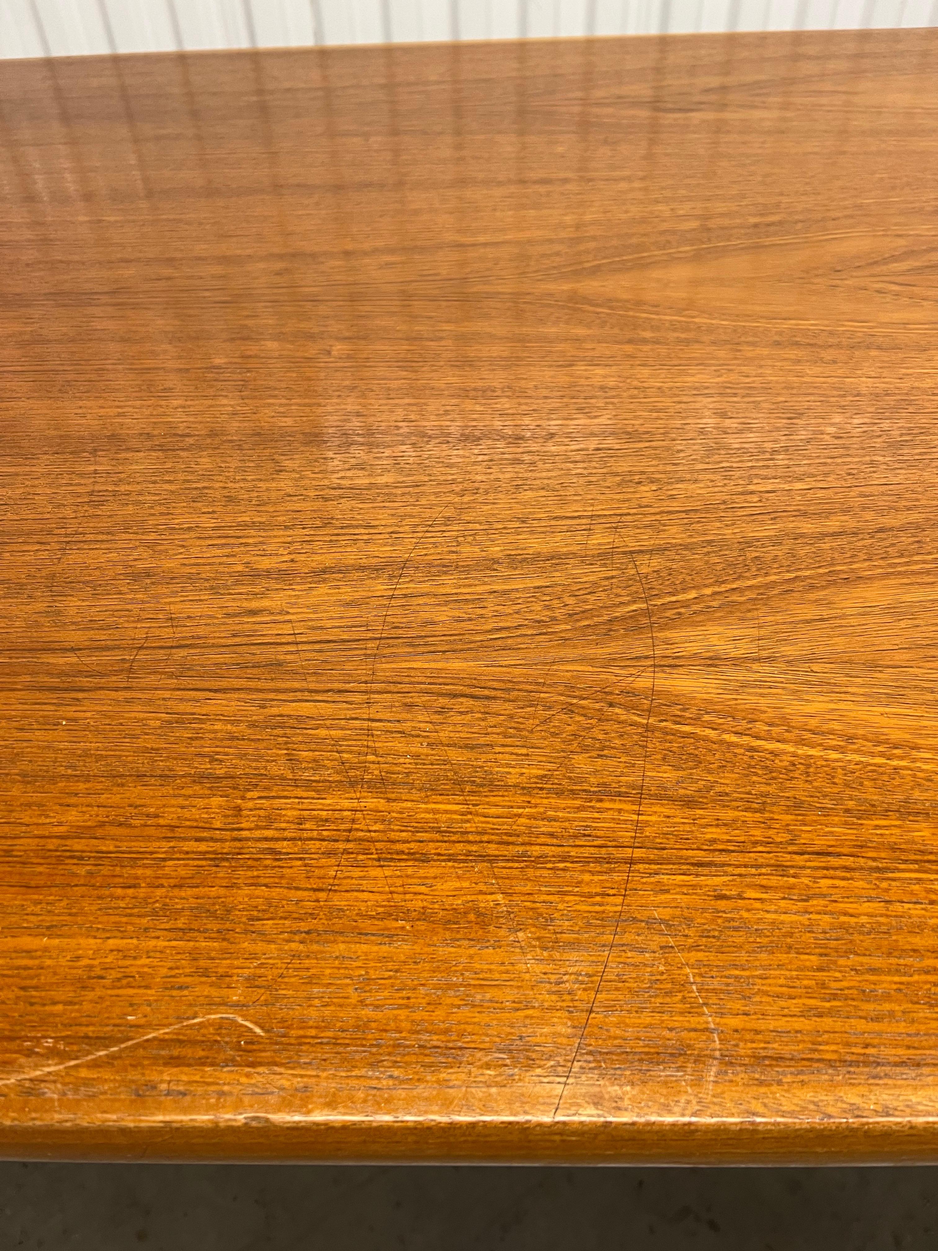 Danish Modern Large Teak Extendable Dining Table 9