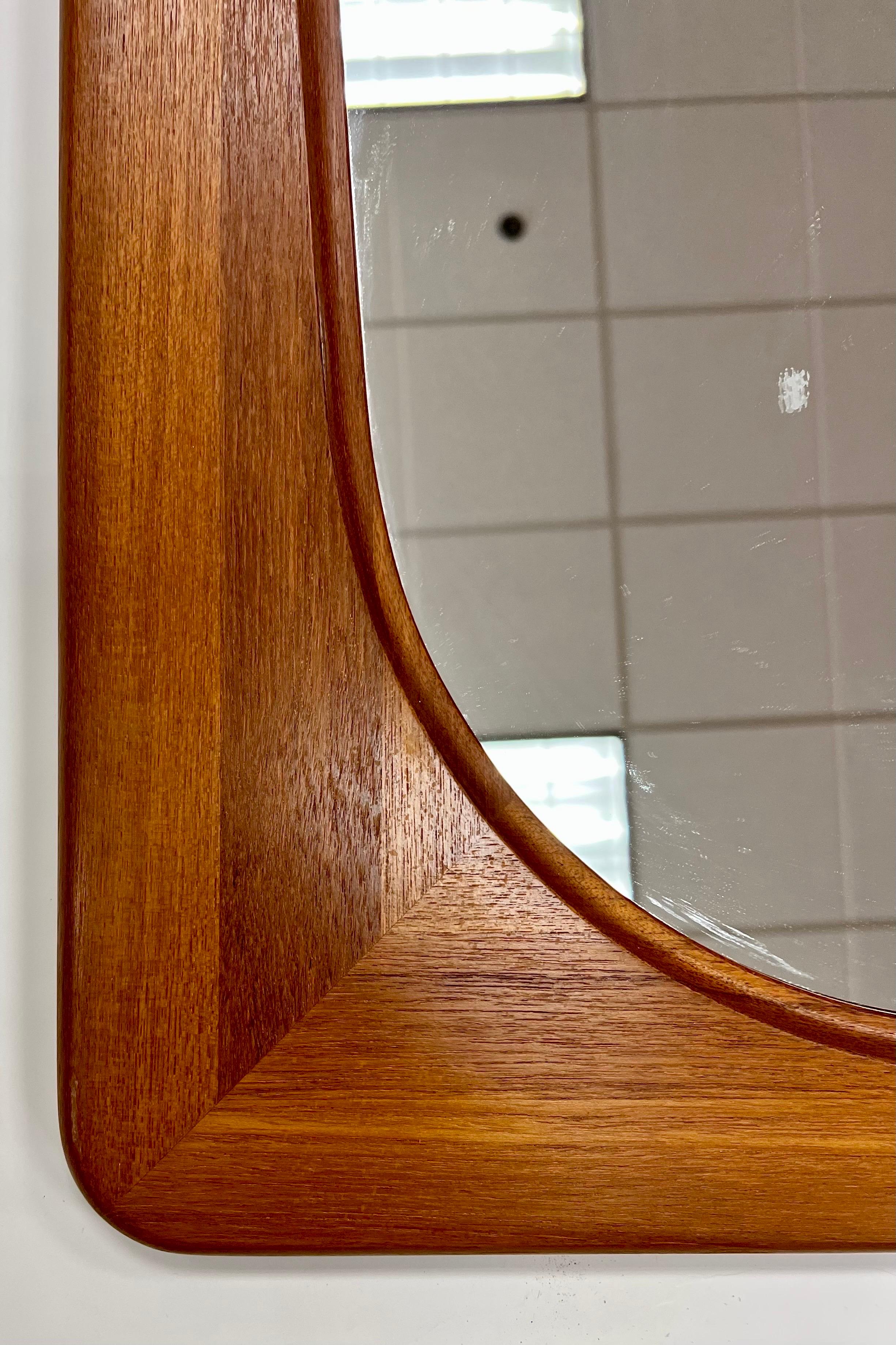 Danish Modern Large Teak Mirror by Eilstrup Furniture 1960s In Good Condition In West Hartford, CT