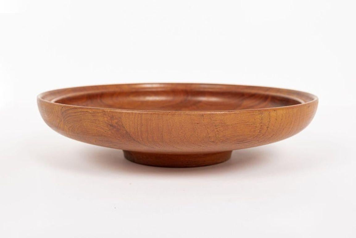 Danish Modern Large Teak Wood Bowl by Henning Koppel for Georg Jensen, 1960s For Sale 5