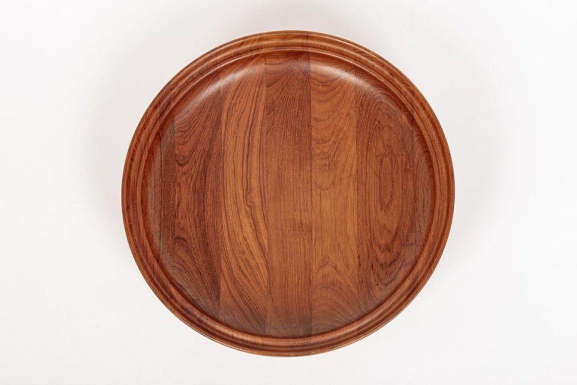 Danish Modern Large Teak Wood Bowl by Henning Koppel for Georg Jensen, 1960s For Sale 1