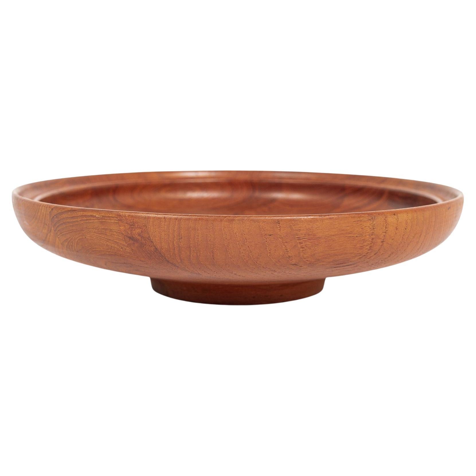 Danish Modern Large Teak Wood Bowl by Henning Koppel for Georg Jensen, 1960s For Sale