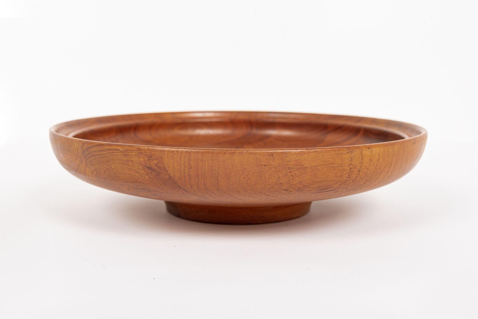 Mid-Century Modern Danish Modern Large Teak Wood Bowl by Henning Koppel for Georg Jensen For Sale
