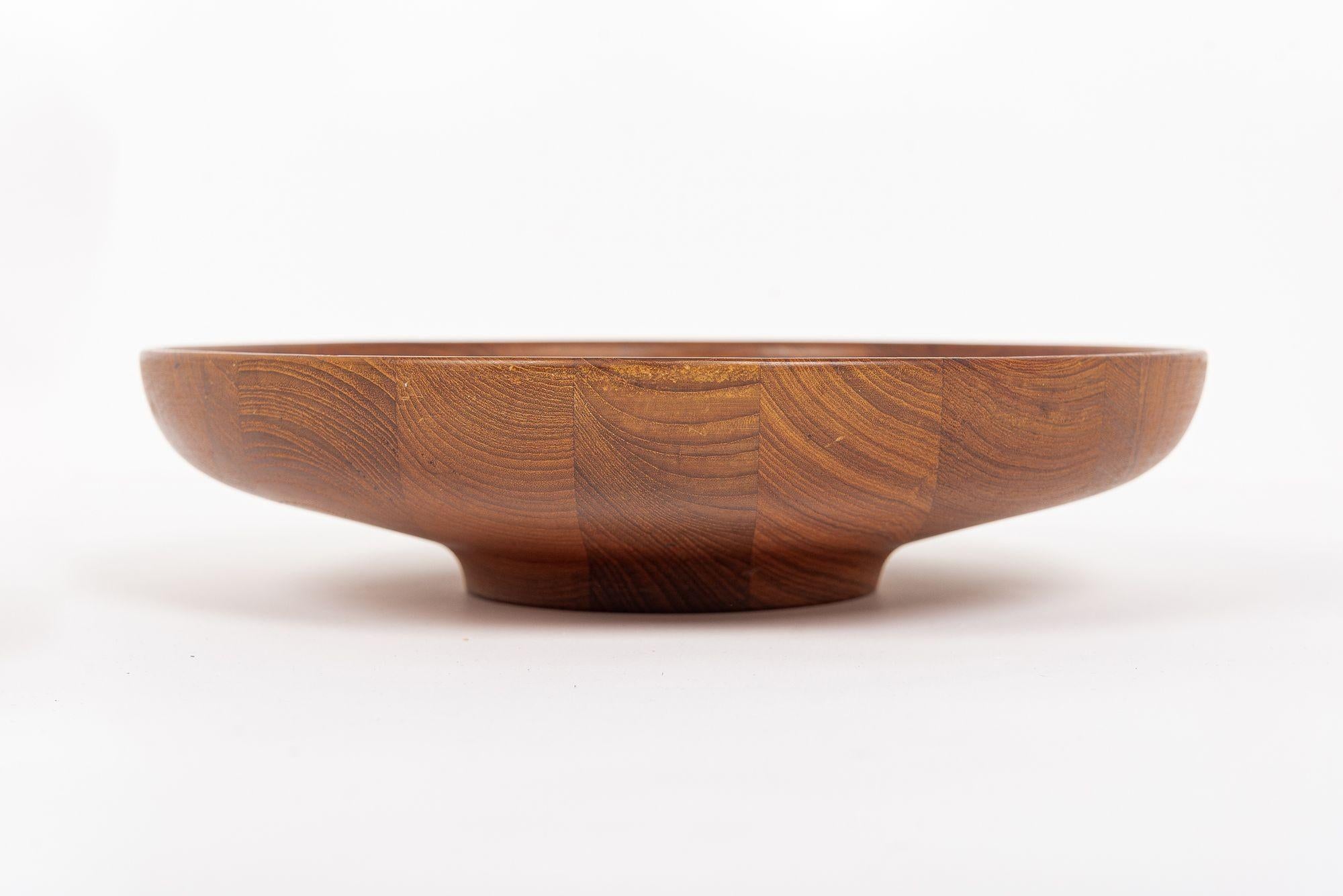 Danish Modern Large Teak Wood Bowl by Henning Koppel for Georg Jensen In Good Condition For Sale In Detroit, MI