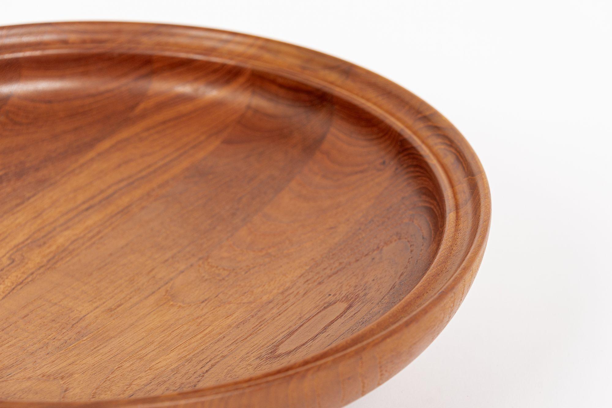 Danish Modern Large Teak Wood Bowl by Henning Koppel for Georg Jensen For Sale 3