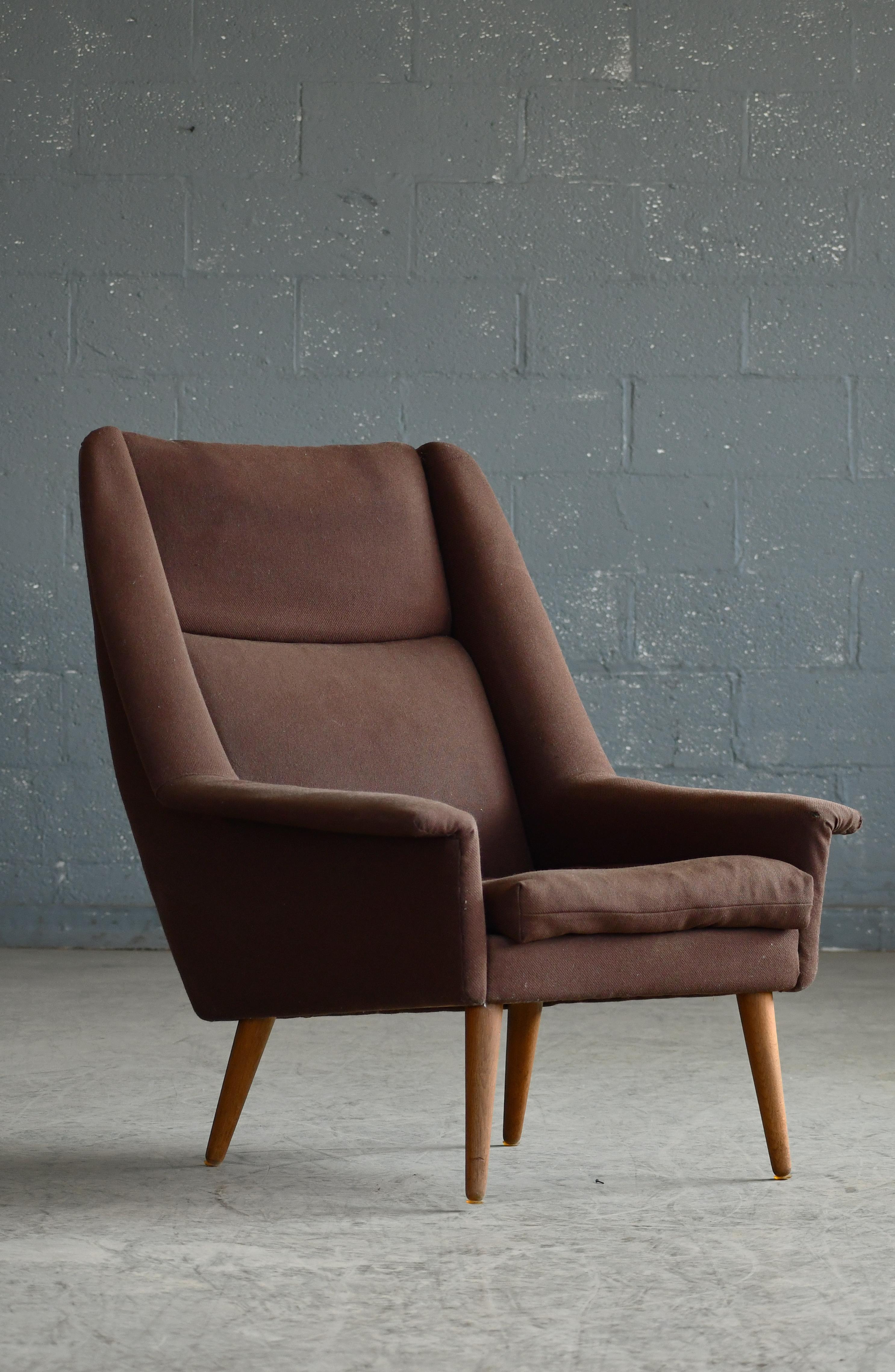 Wool Danish Modern Late 1950's Lounge Chair by Georg Thams For Sale