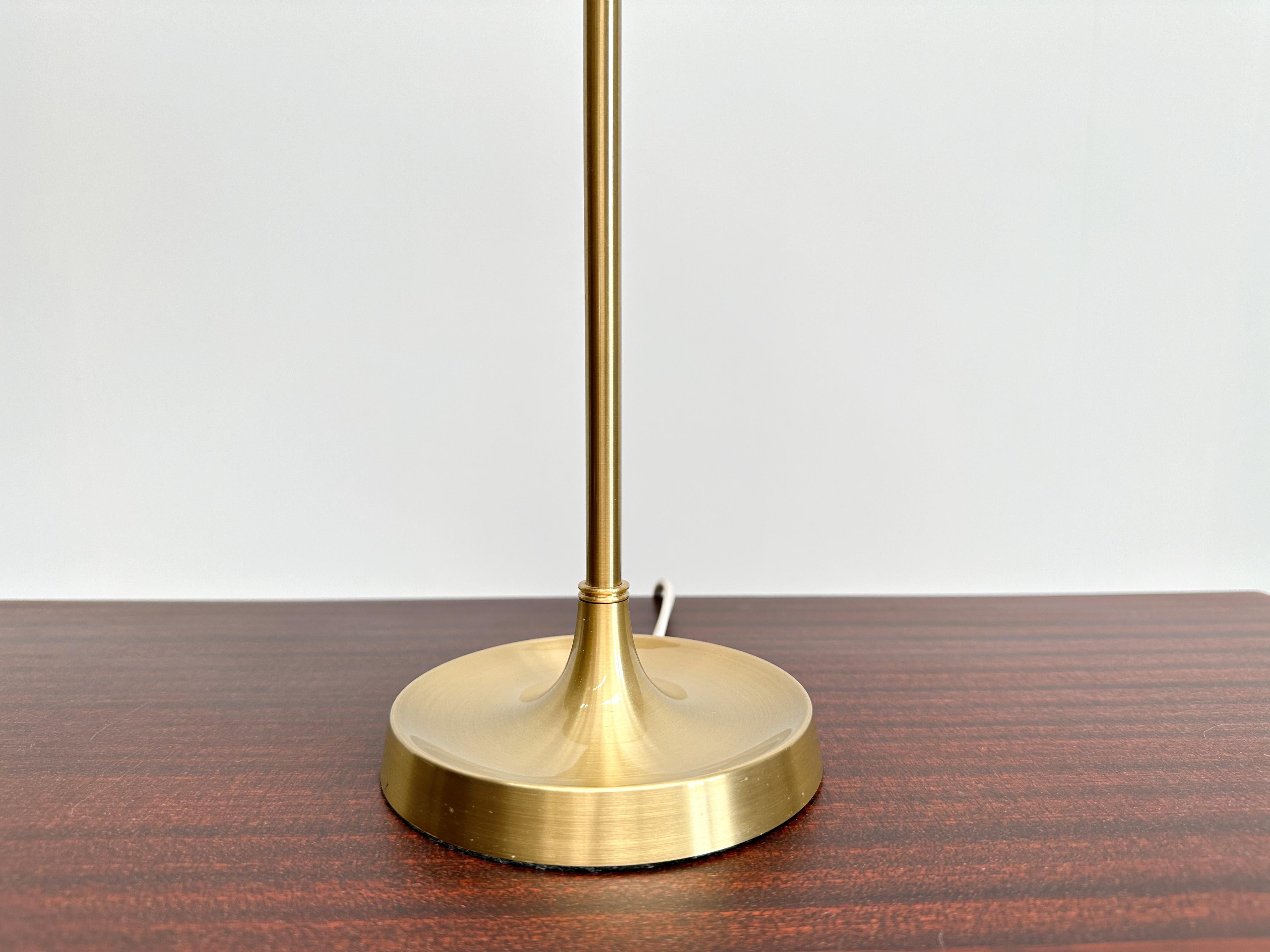 Late 20th Century Danish Modern Le Klint 307 Table Lamp: Brass & Pleated Plastic Shade For Sale