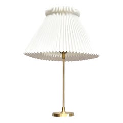 Danish Modern Le Klint 307 Table Lamp: Brass & Pleated Plastic Shade