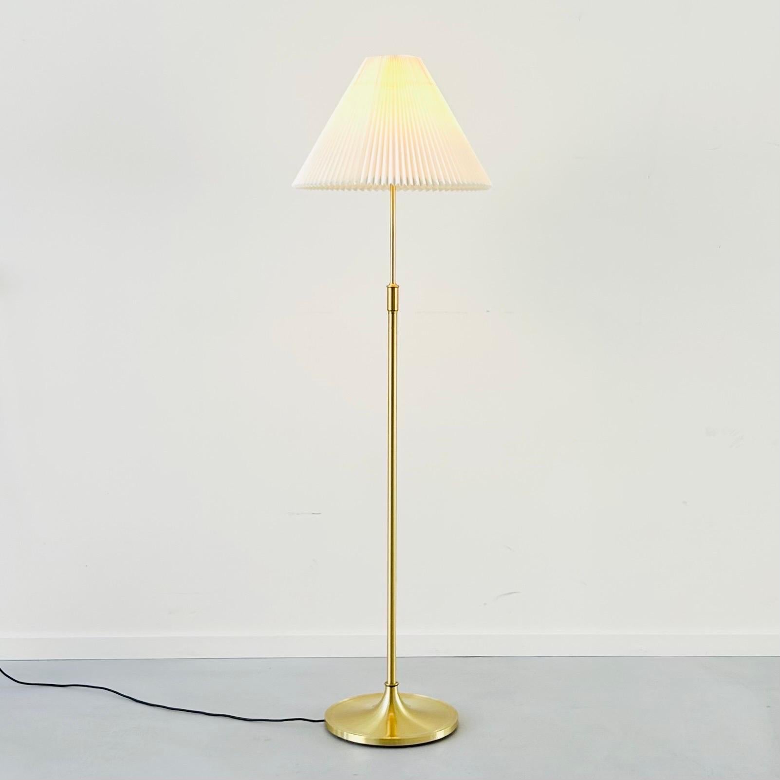 Plastic Danish Modern Le Klint brass floor Lamp, 1960s, Denmark For Sale