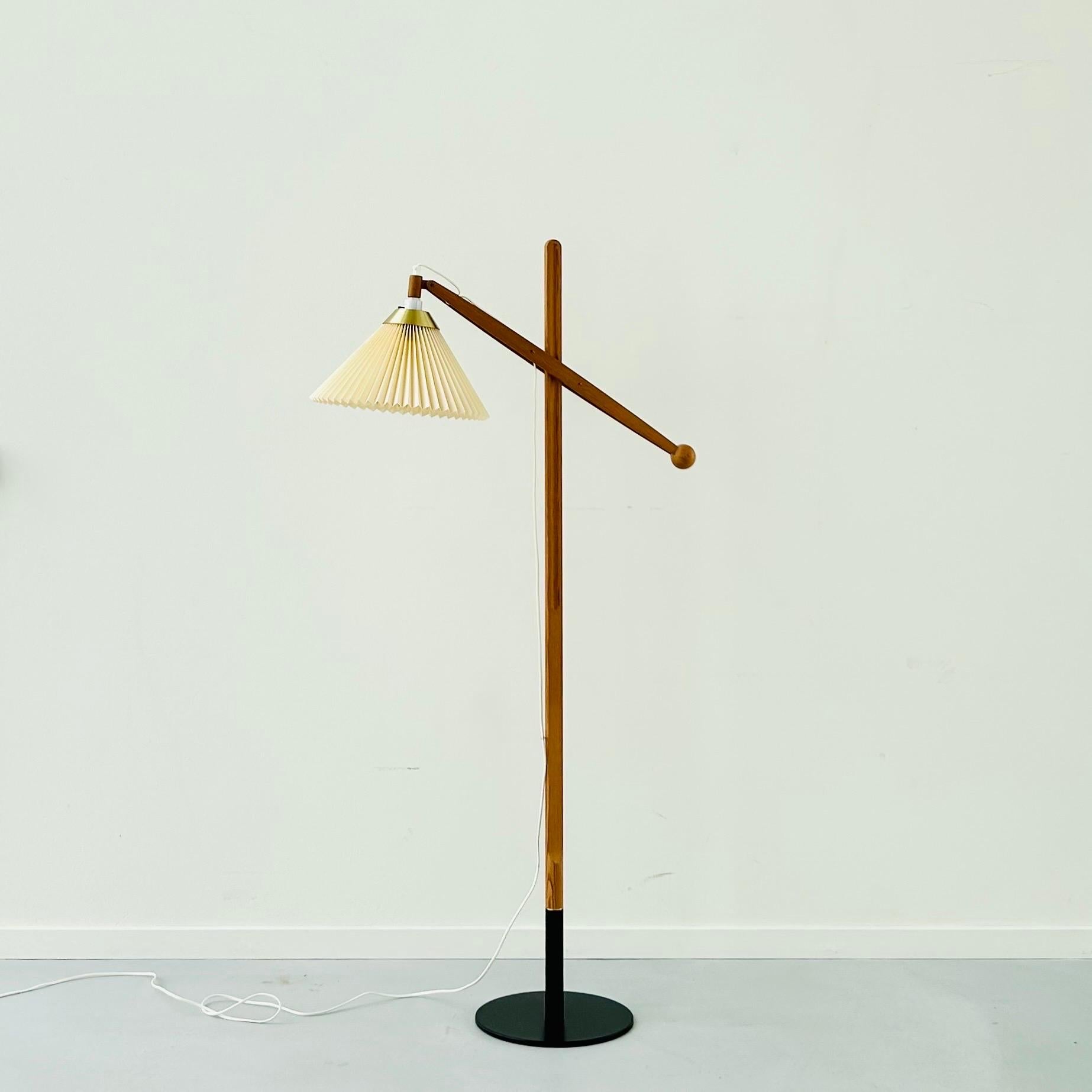 Mid-20th Century Danish Modern Le Klint Floor Lamp Designed by Vilhelm Wohlert, 1960s, Denmark For Sale