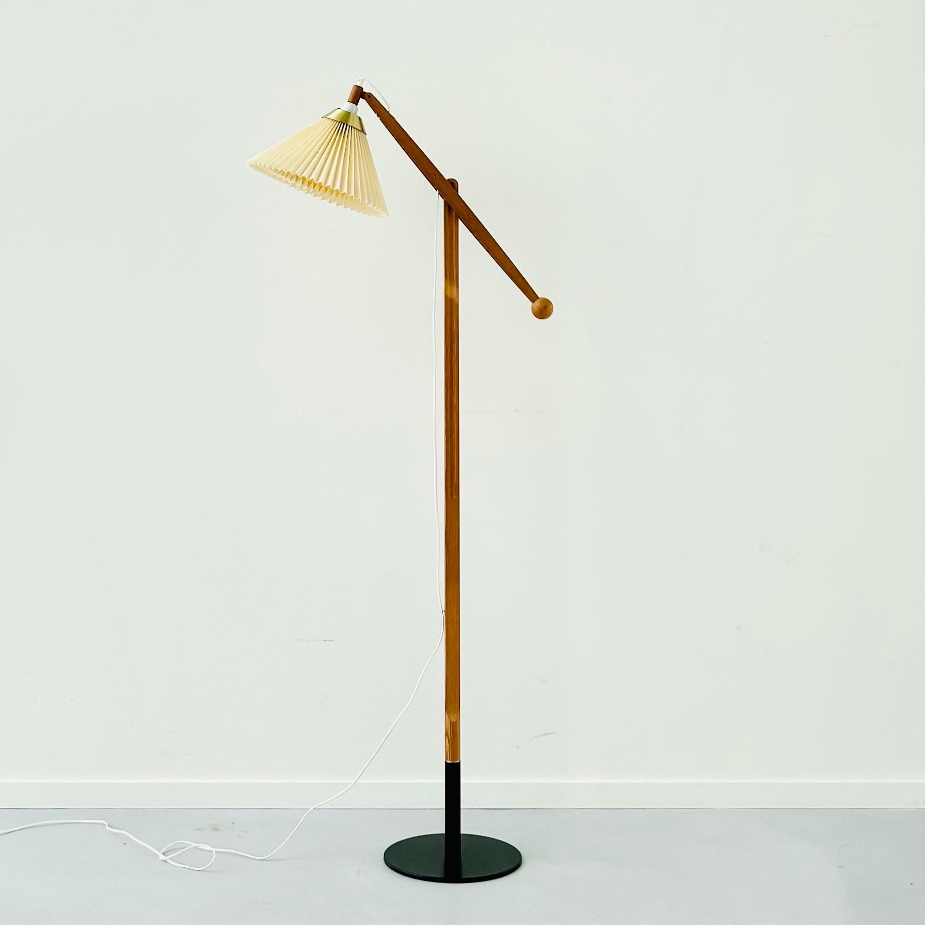 Brass Danish Modern Le Klint Floor Lamp Designed by Vilhelm Wohlert, 1960s, Denmark For Sale