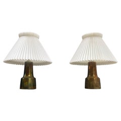 Danish Modern Le Klint & Hans Bunde Brass Table Lamps for Carl M. Cohr