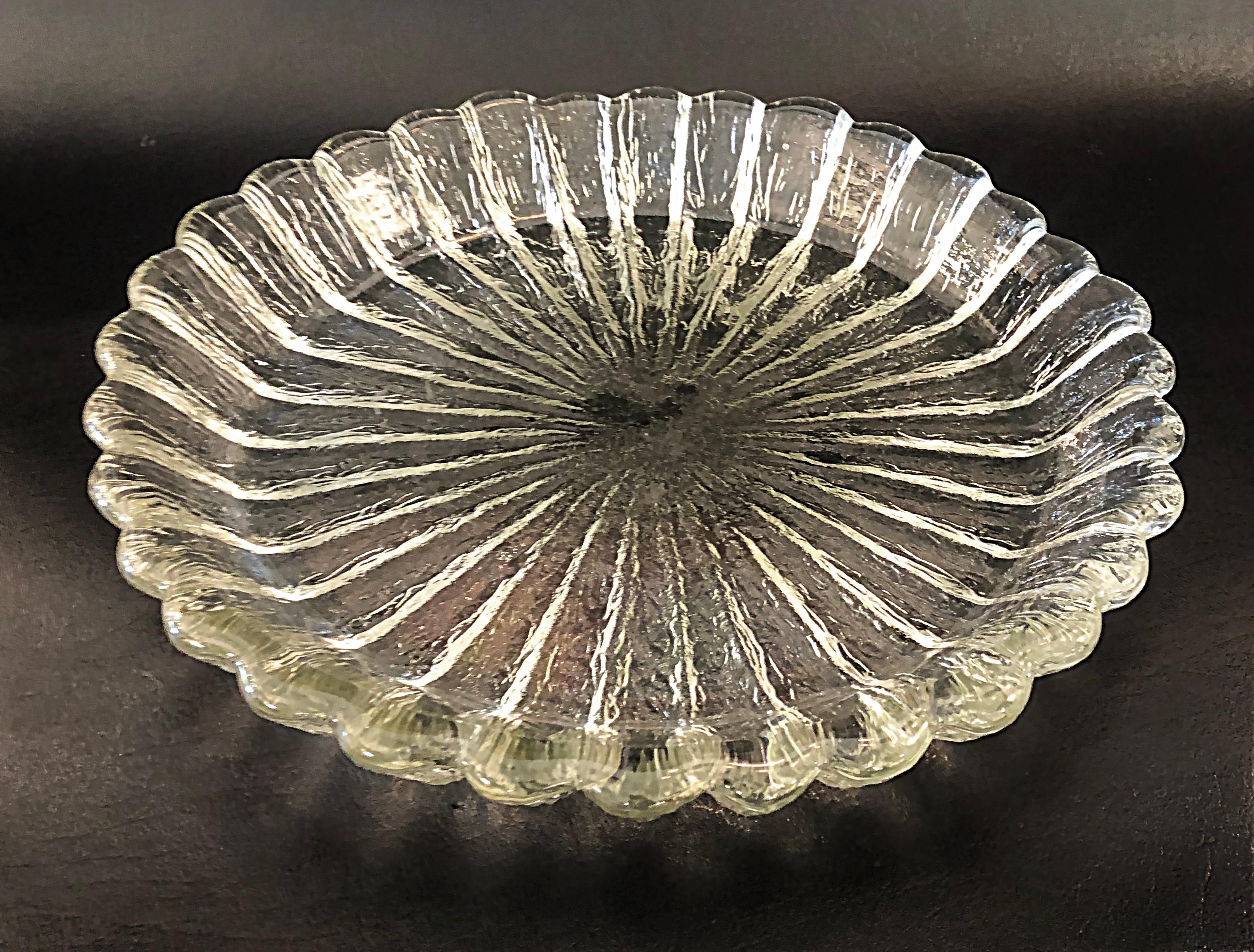 Mid-Century Modern Danish Modern Lead Crystal Centerpiece Bowl by Sidse Werner for Holmegaard Glass For Sale