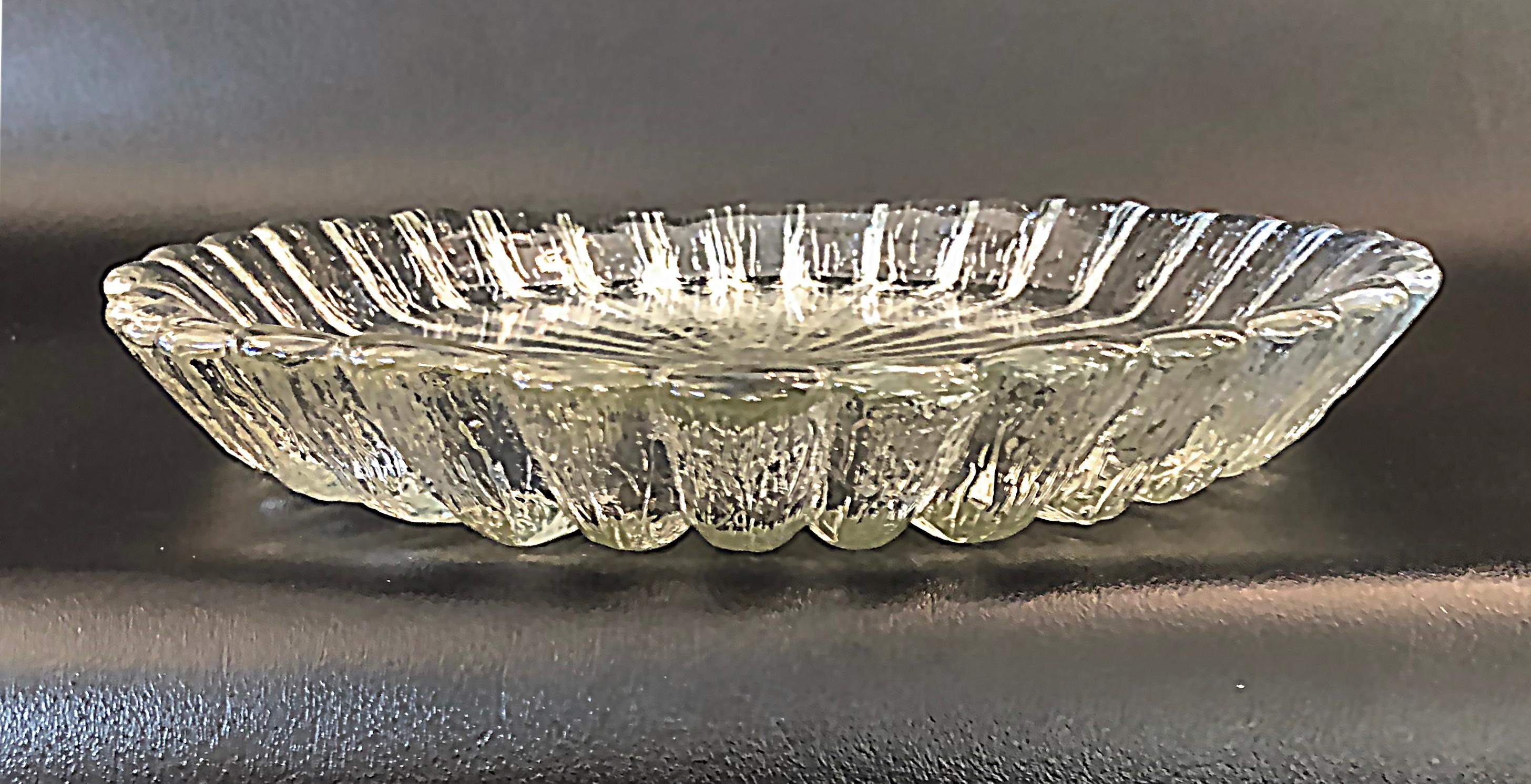 Danish Modern Lead Crystal Centerpiece Bowl by Sidse Werner for Holmegaard Glass For Sale 1