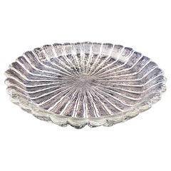 Vintage Danish Modern Lead Crystal Centerpiece Bowl by Sidse Werner for Holmegaard Glass