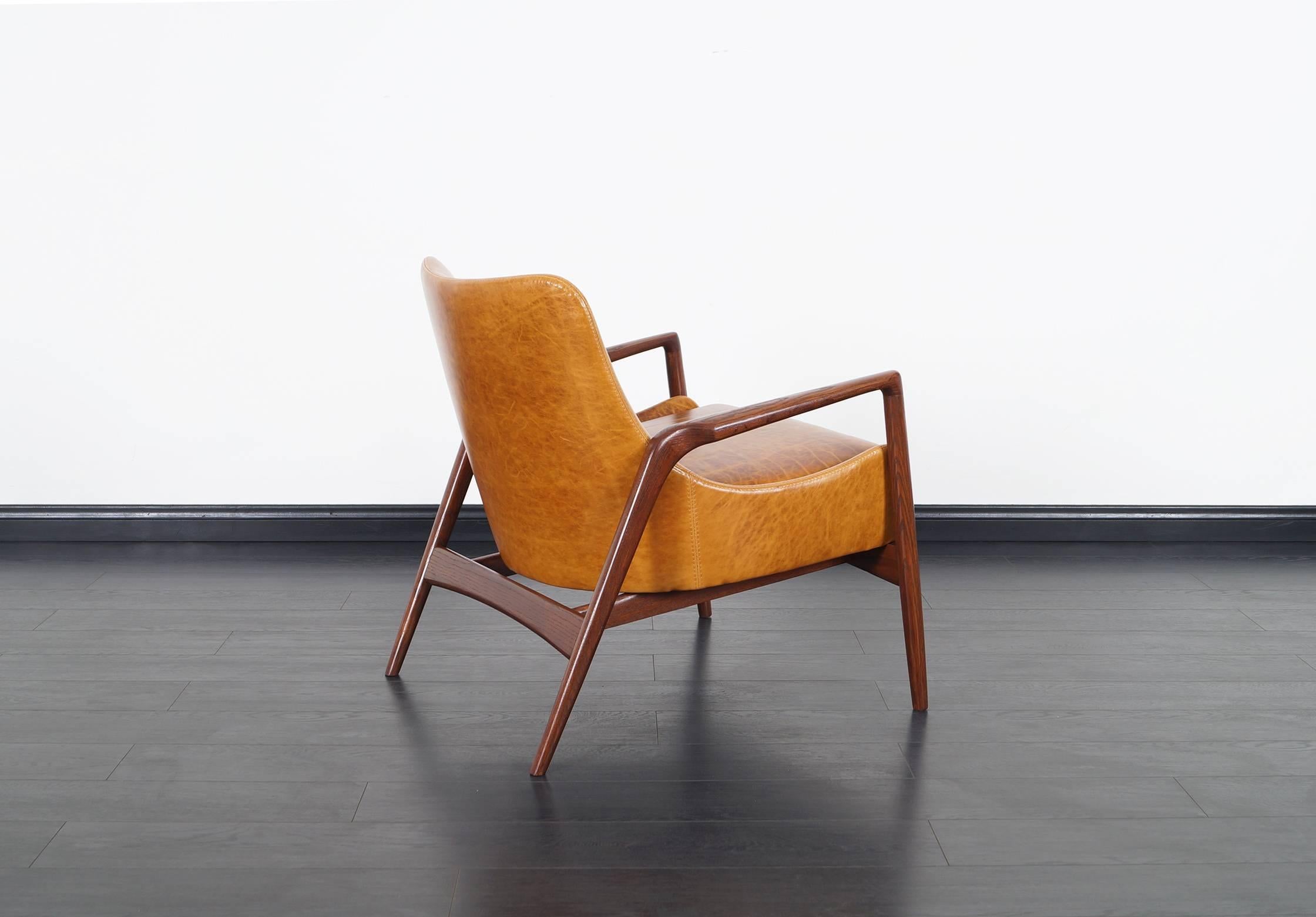 Danish Modern Leather Lounge Chairs by Ib Kofod Larsen 4