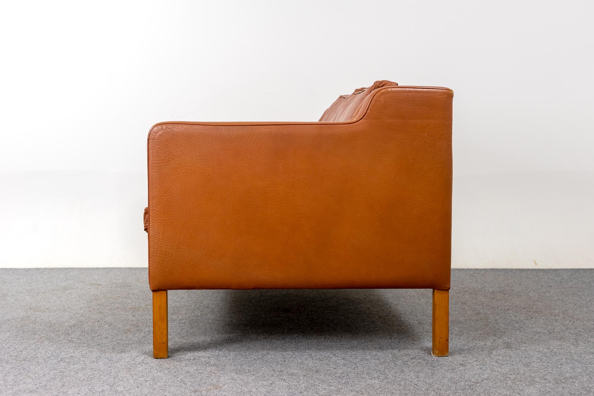 Danish Modern Leather Loveseat by Stouby For Sale 5