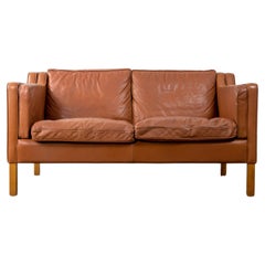 Used Danish Modern Leather Loveseat by Stouby