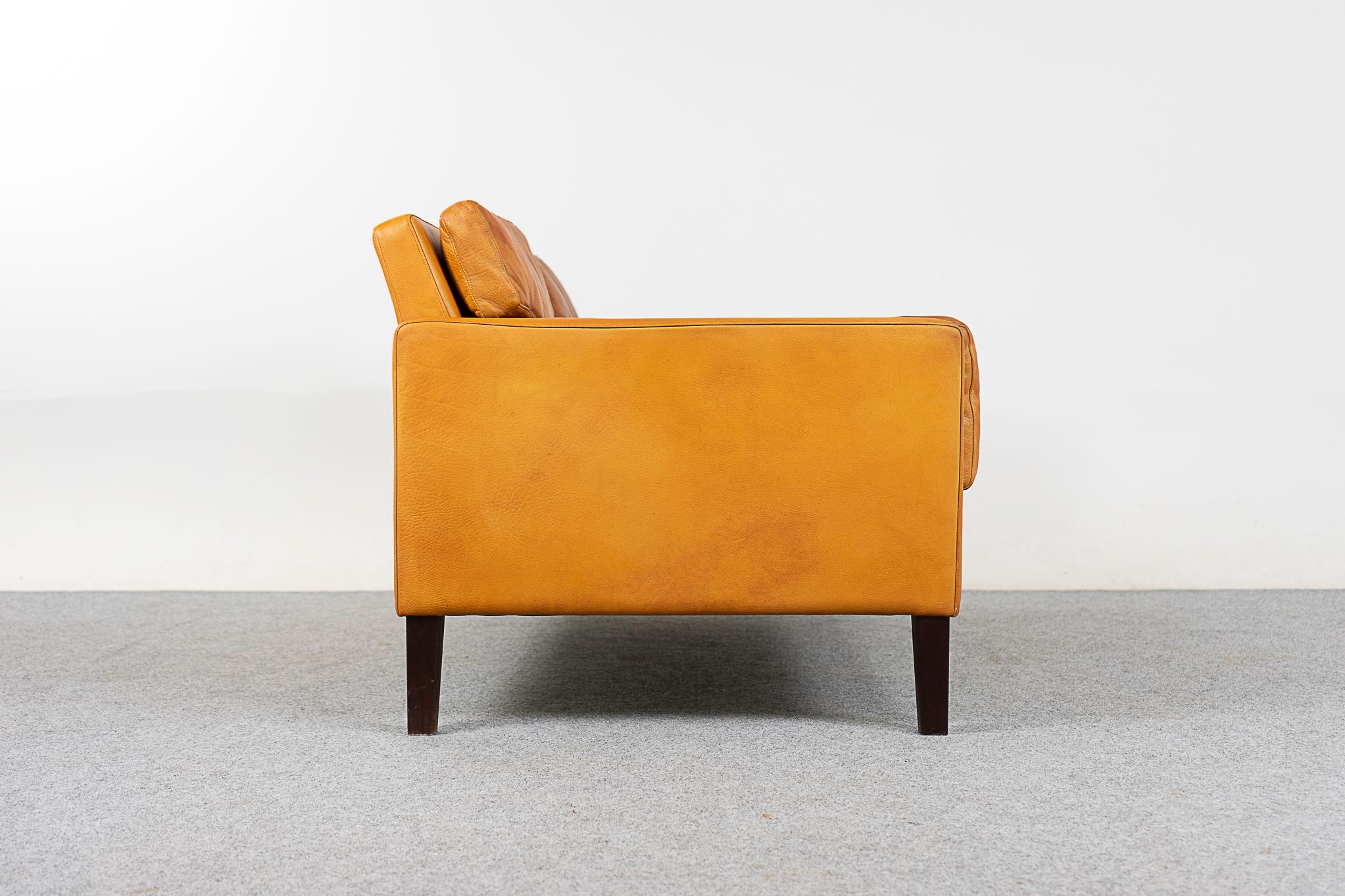 Danish Modern Leather Loveseat For Sale 5