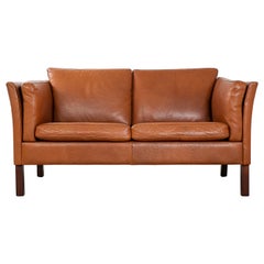 Loveseat moderno danés de cuero