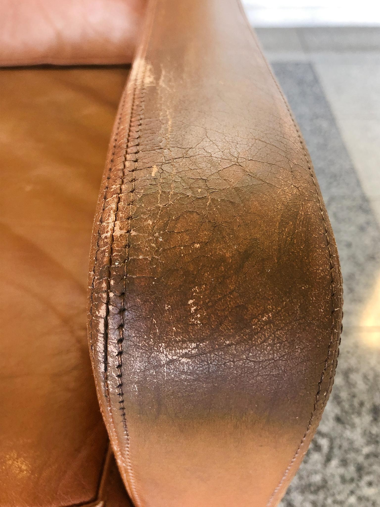 Danish Modern Leather Settee in the Style of Børge Mogensen 11