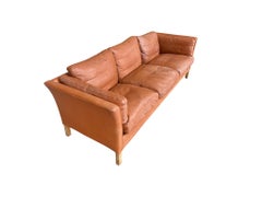 Danish Modern Leather Sofa by Mogens Hansen