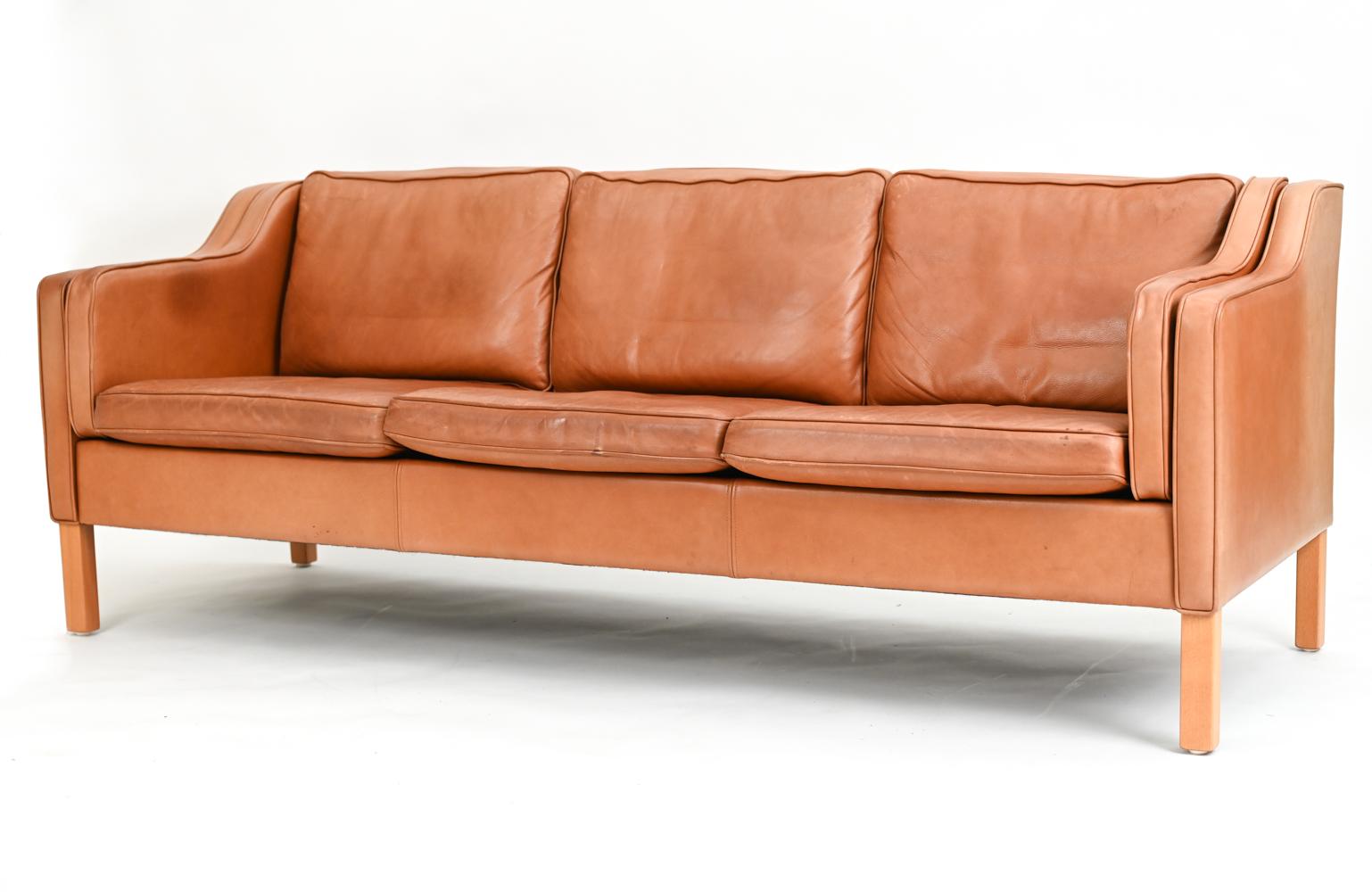 Two and a half seat leather sofa by Mogens Hansen – CHASE & SORENSEN