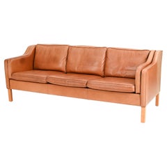 Danish Modern Leather Sofa by Mogens Hansen