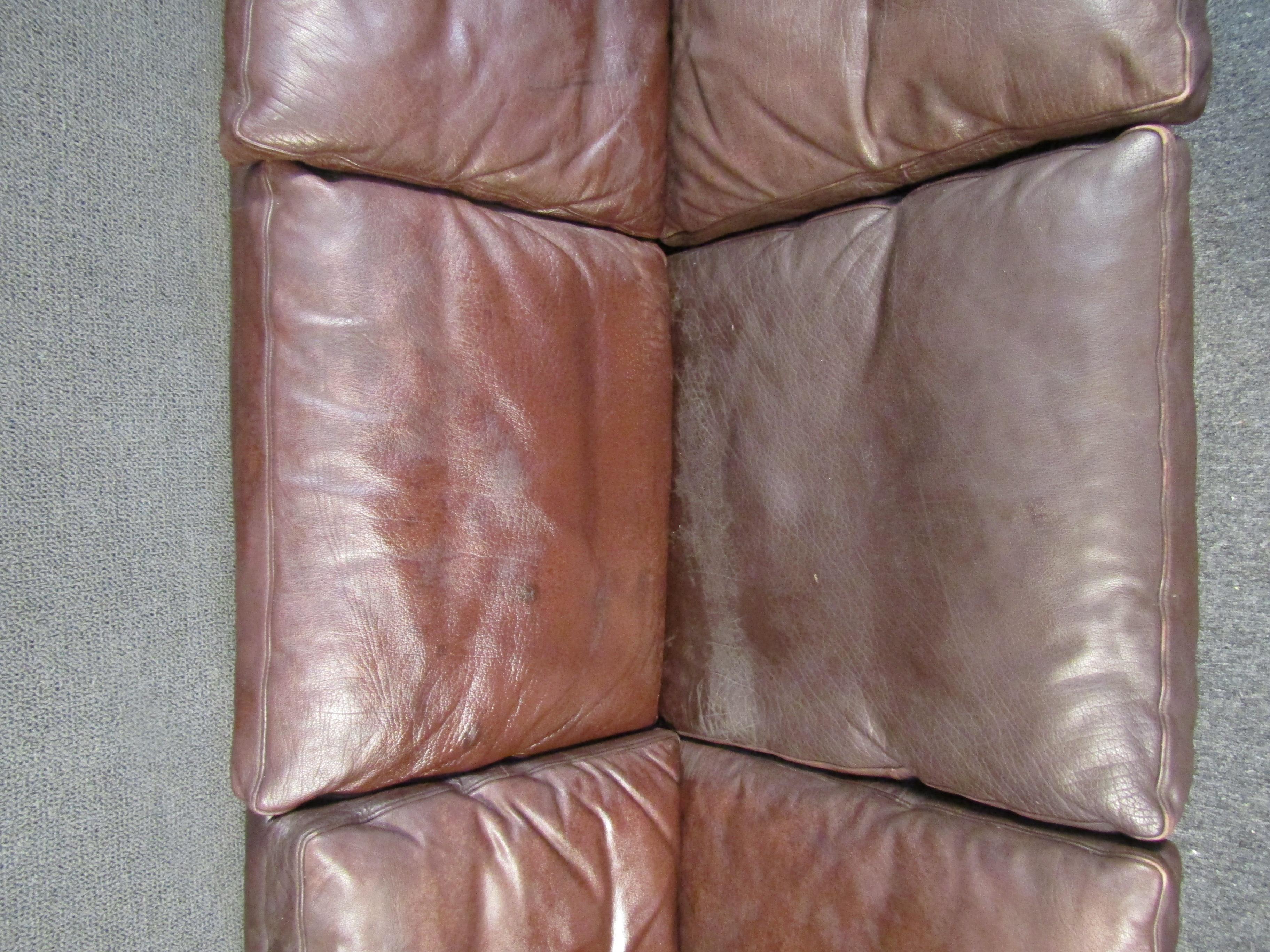 Danish Modern Leather Sofa 4