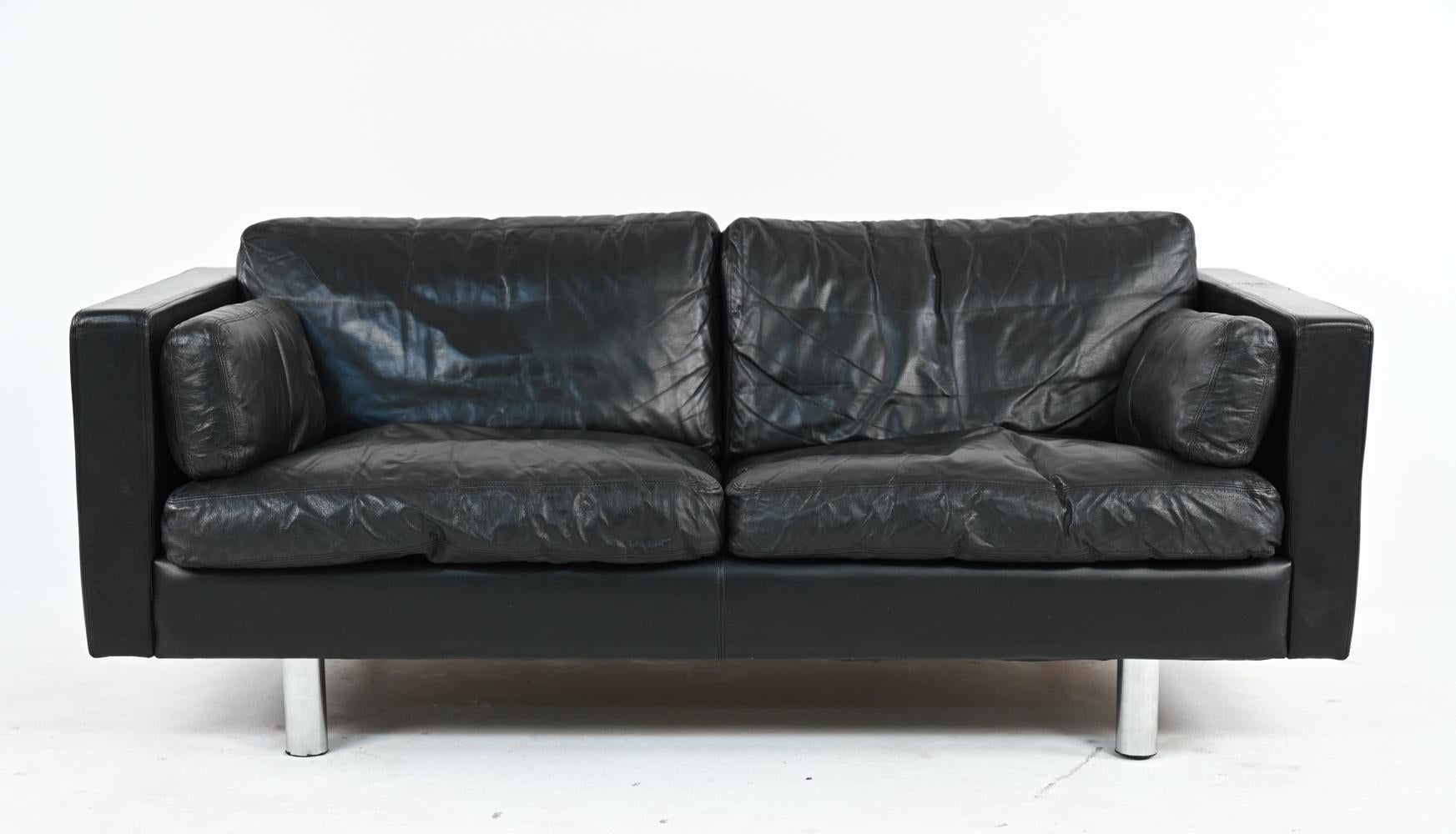 Danish Modern Leather Sofa Suite by Erik Jørgensen for Friis Møbler 9