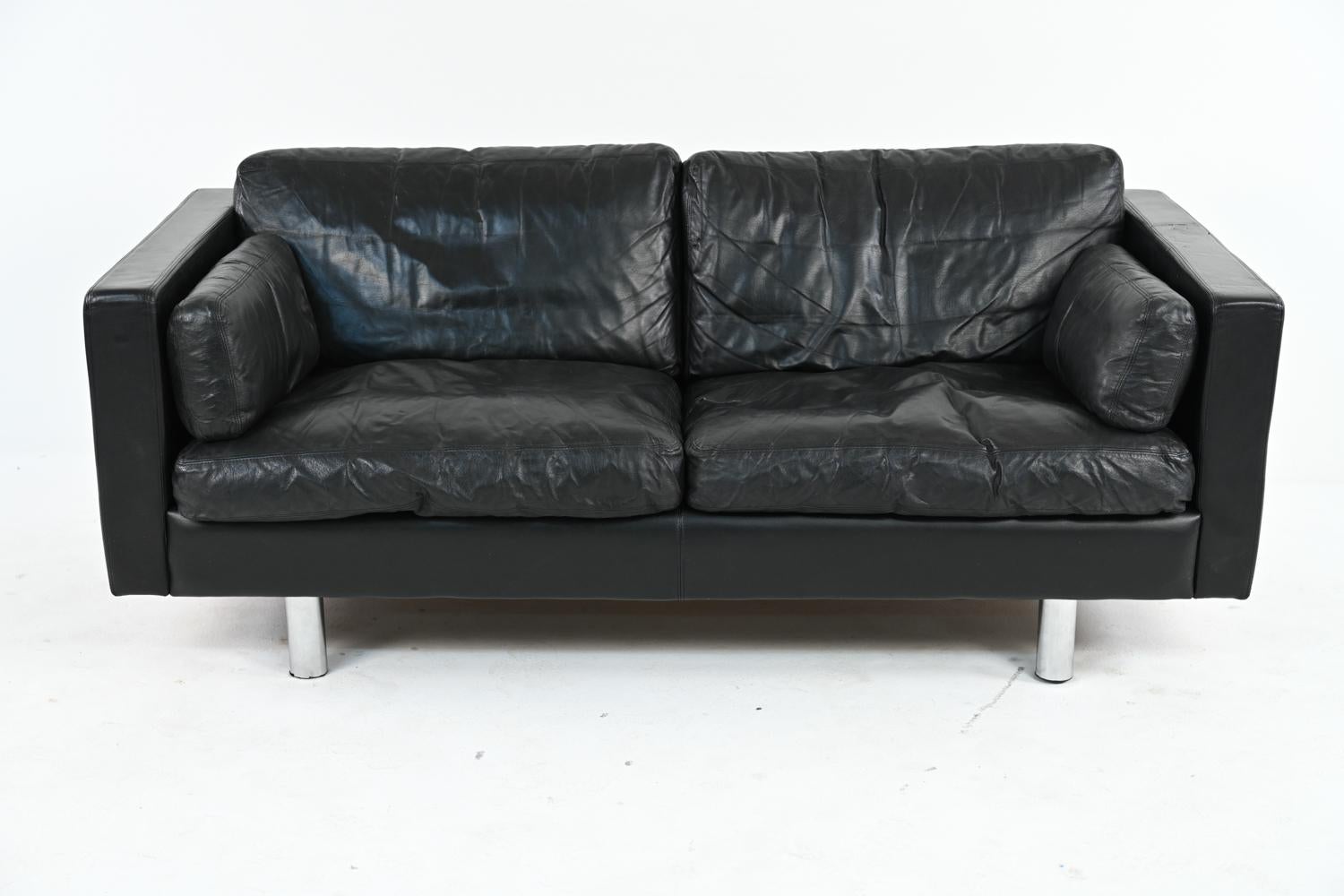 Danish Modern Leather Sofa Suite by Erik Jørgensen for Friis Møbler 10