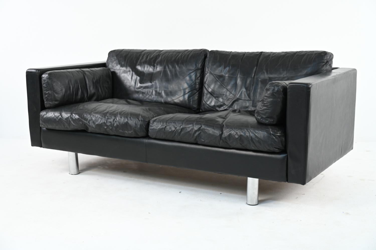 Danish Modern Leather Sofa Suite by Erik Jørgensen for Friis Møbler 11
