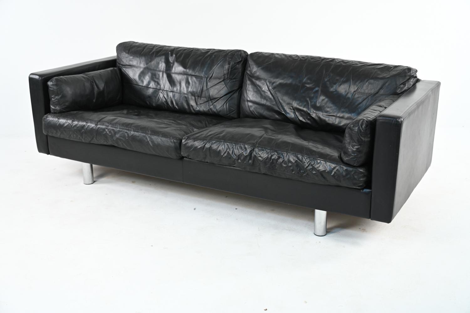 Danish Modern Leather Sofa Suite by Erik Jørgensen for Friis Møbler 1
