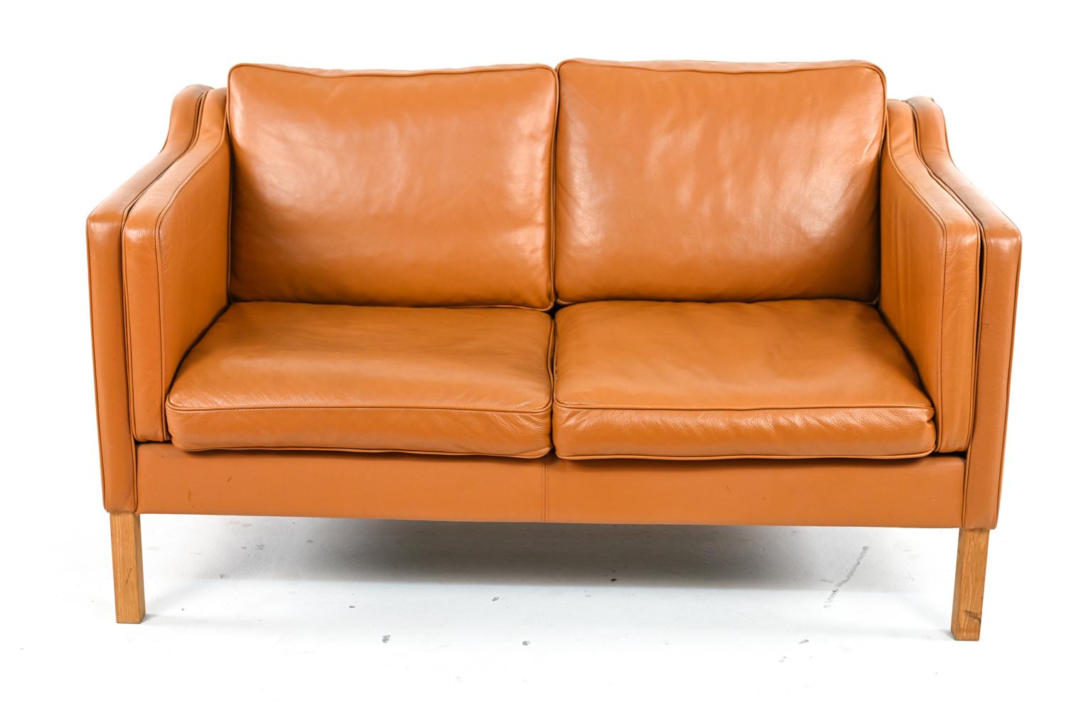 Mid-Century Modern Danish Modern Leather Sofa Suite in the Manner of Børge Mogensen