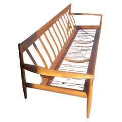 Danish Modern LIght Walnut Sofa by Grete Jalk for France & Daverckosen