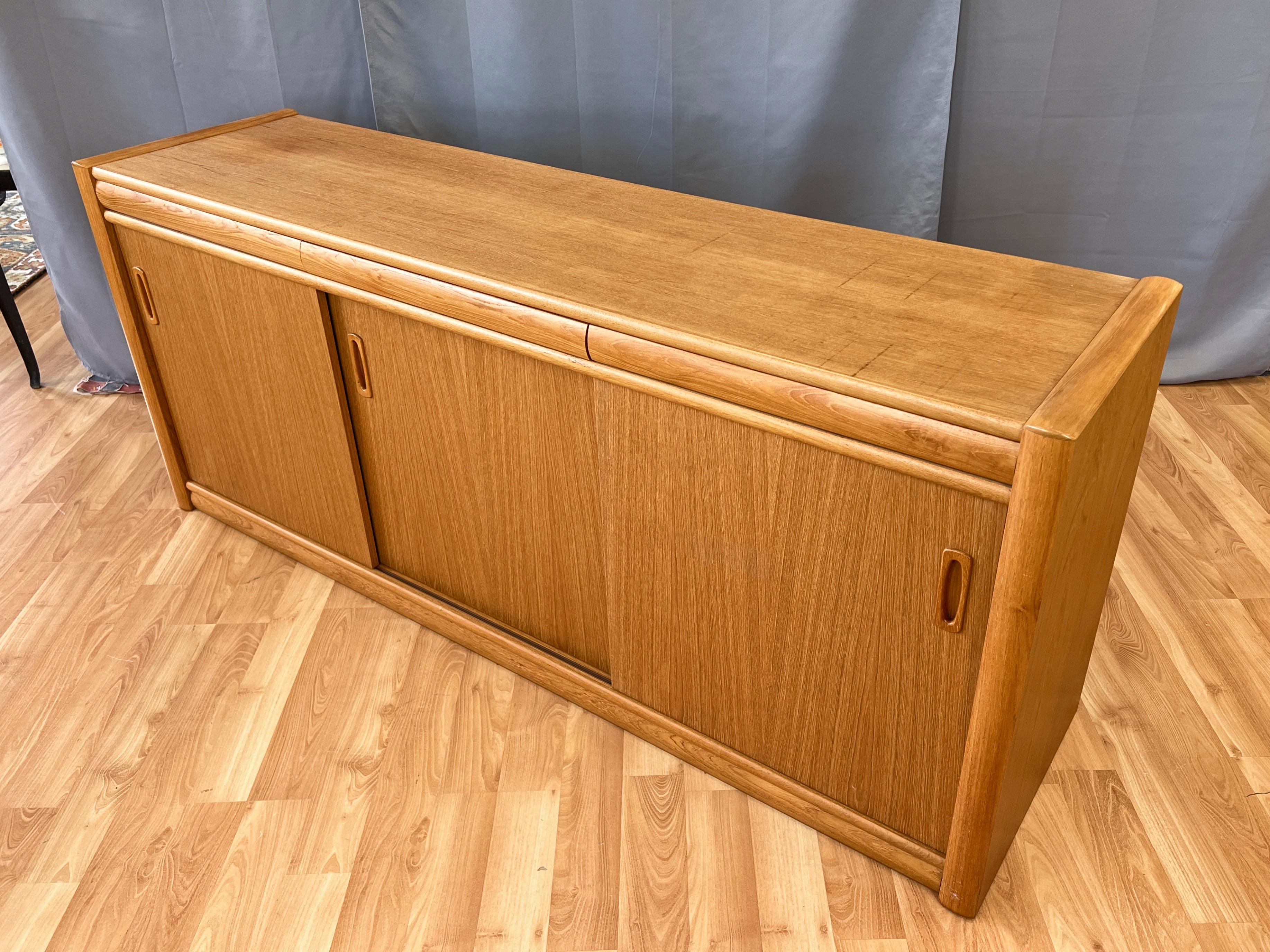 Danish Modern Long Teak Sideboard with Three Doors and Three Drawers, 1970s For Sale 5