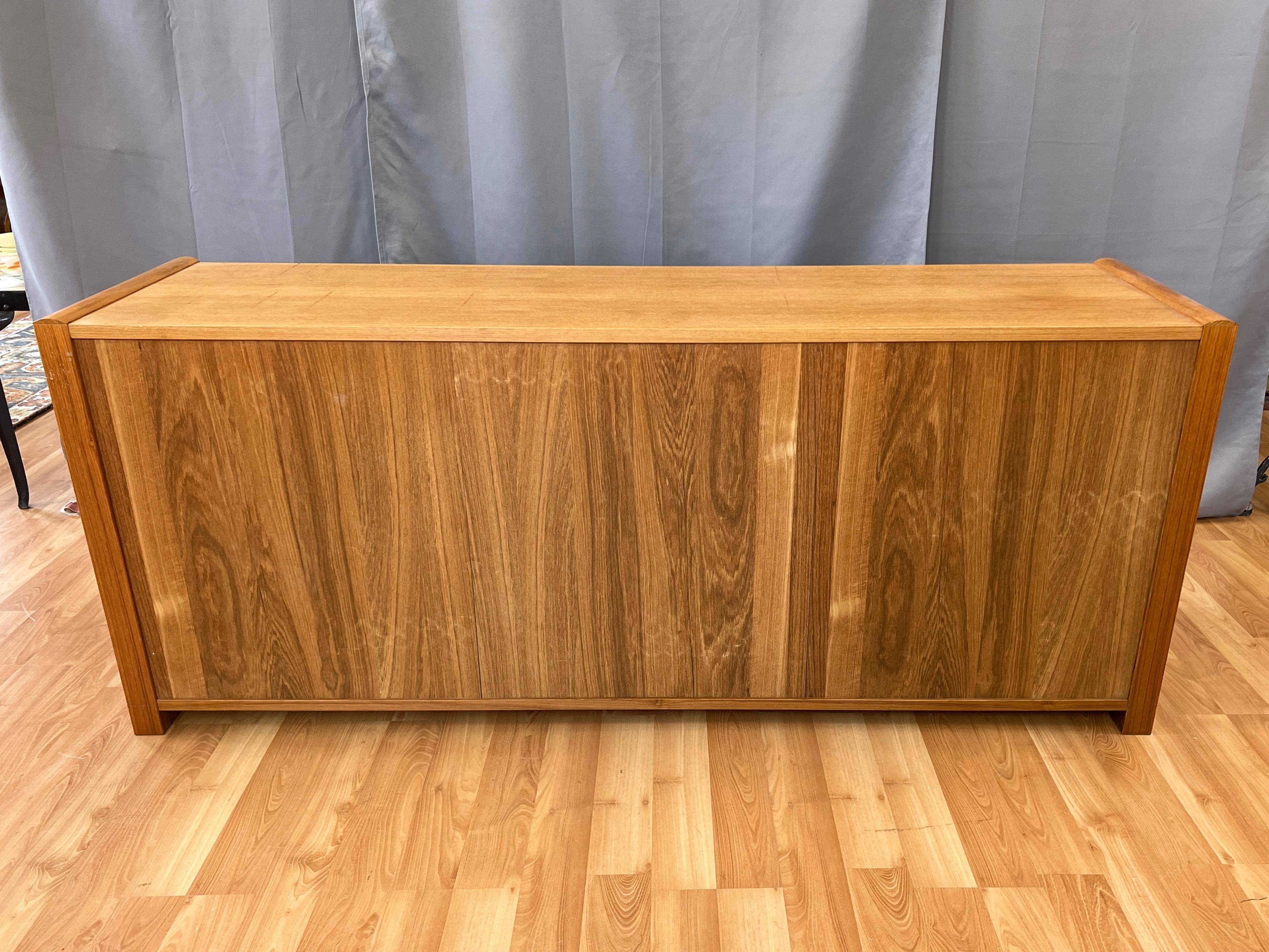 Danish Modern Long Teak Sideboard with Three Doors and Three Drawers, 1970s For Sale 8