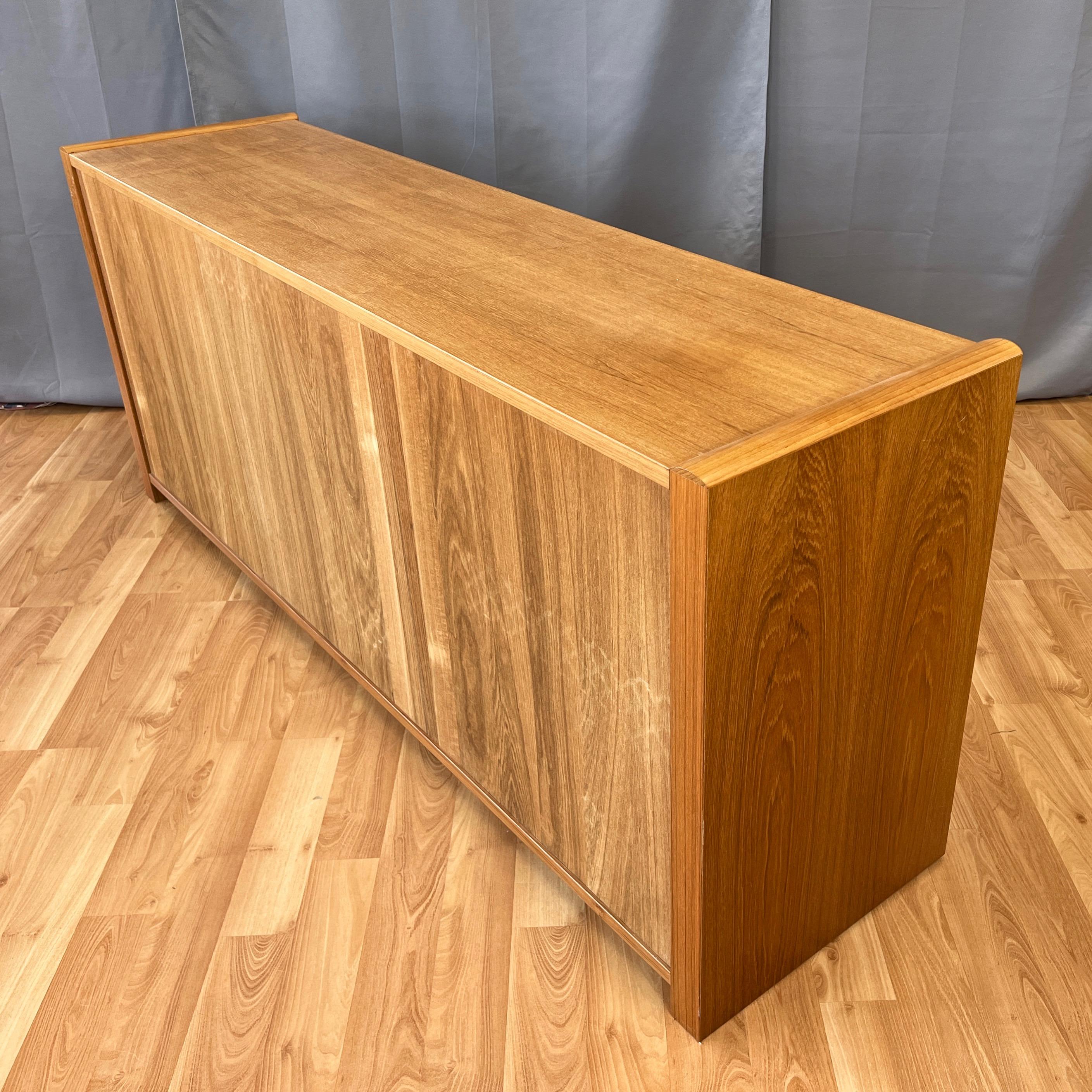 Danish Modern Long Teak Sideboard with Three Doors and Three Drawers, 1970s For Sale 9