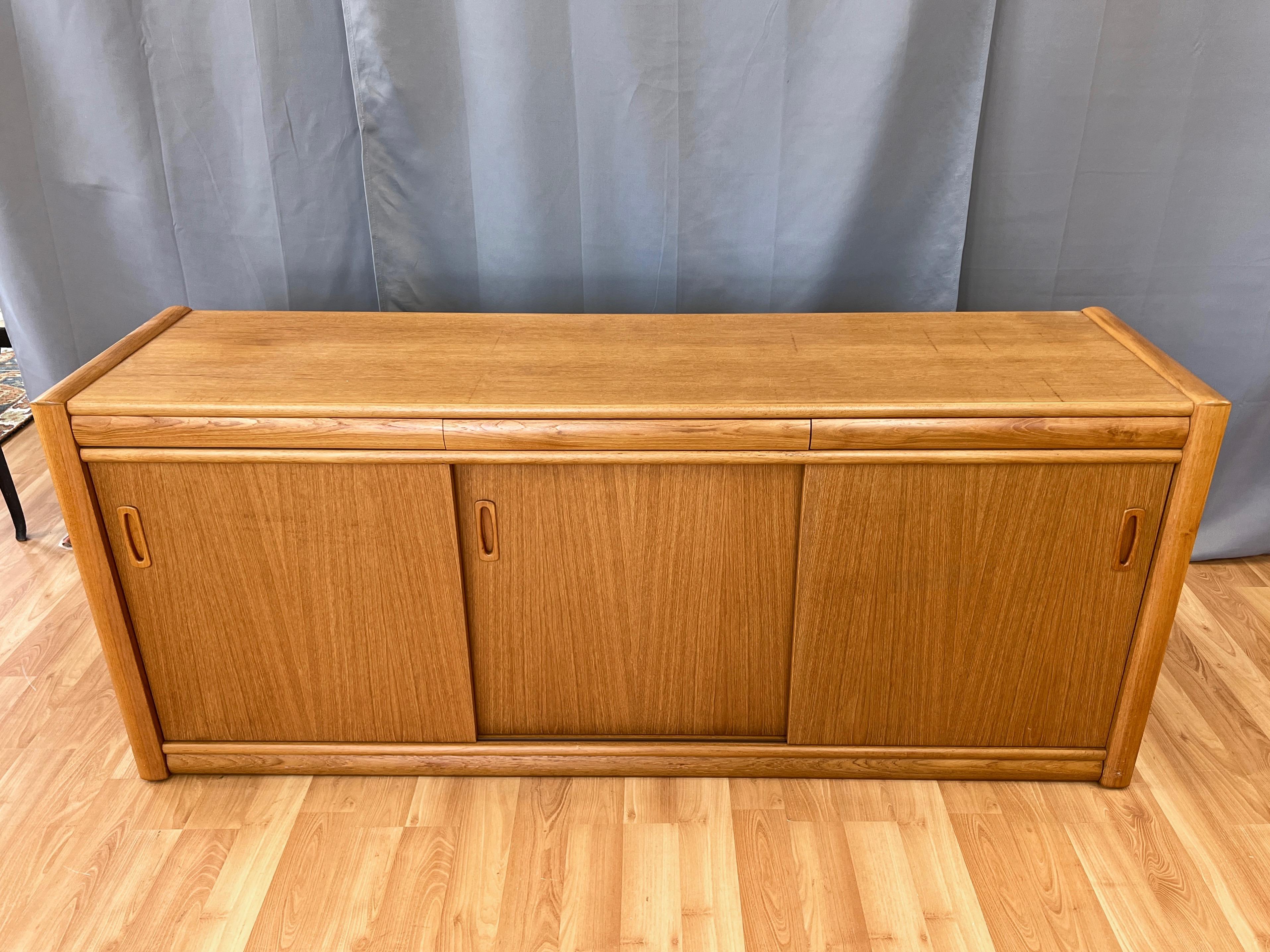 Danish Modern Long Teak Sideboard with Three Doors and Three Drawers, 1970s For Sale 2
