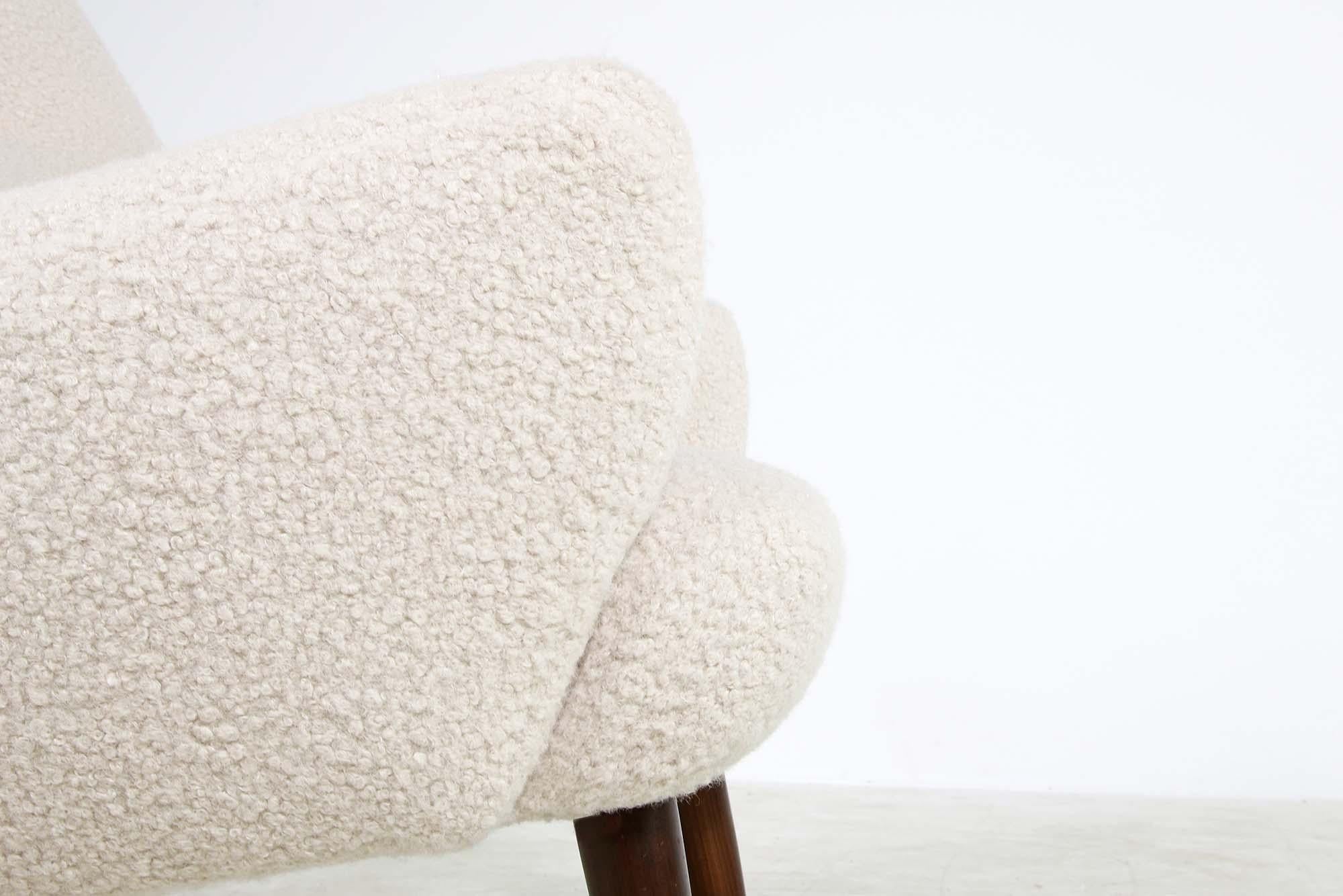 boucle high back chair