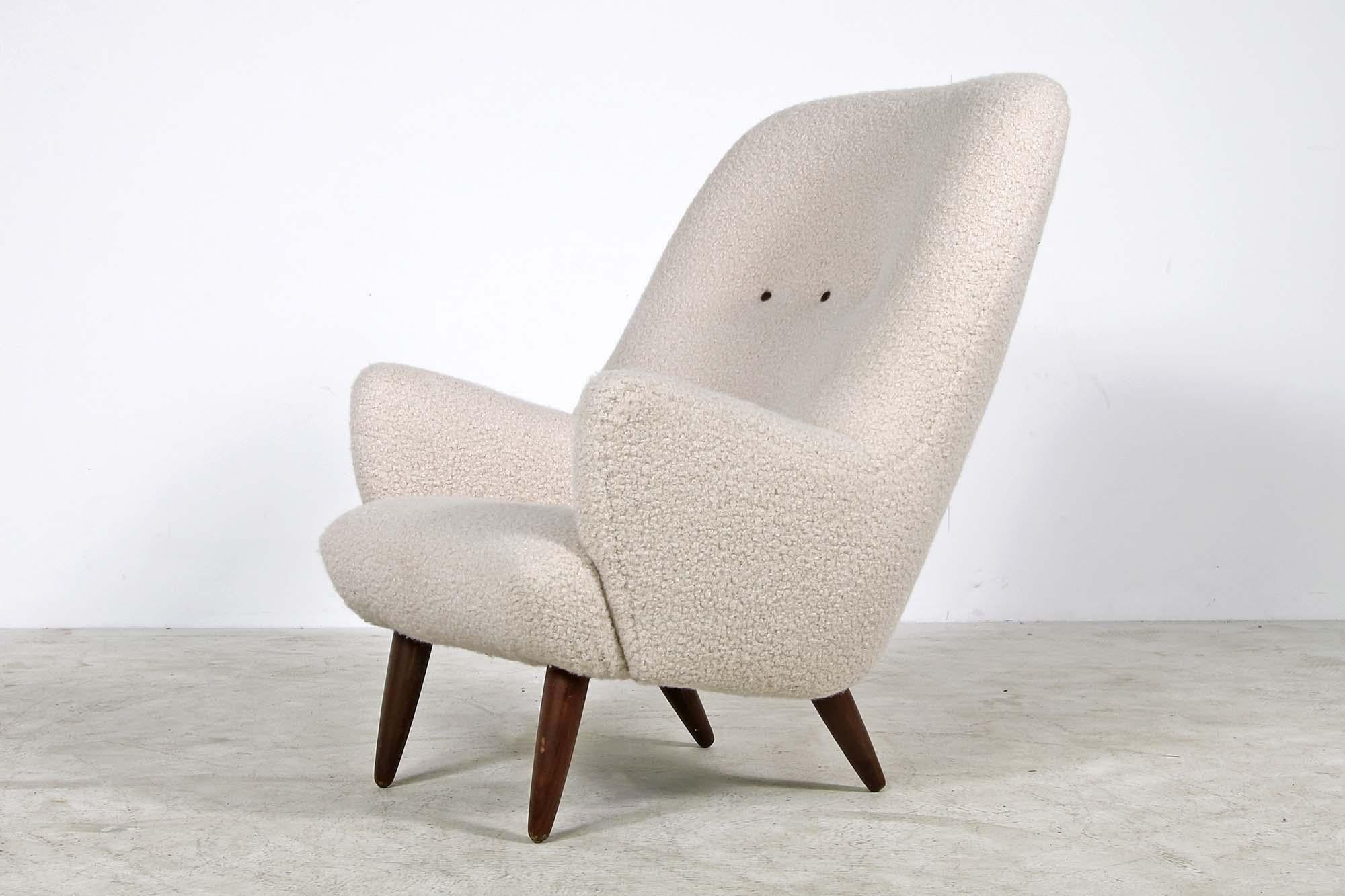 high back boucle chair