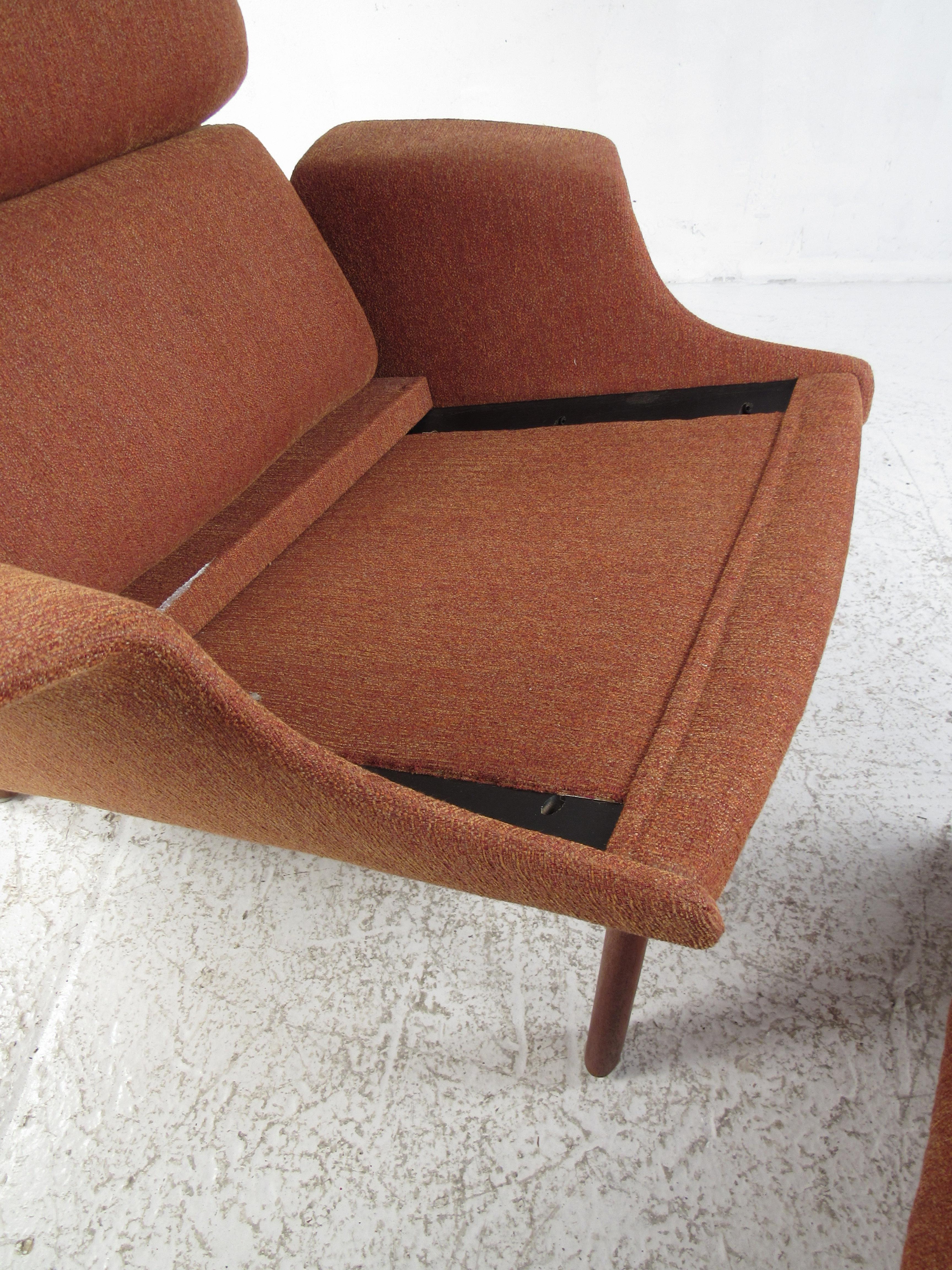 Danish Modern Lounge Chair and Ottoan 6