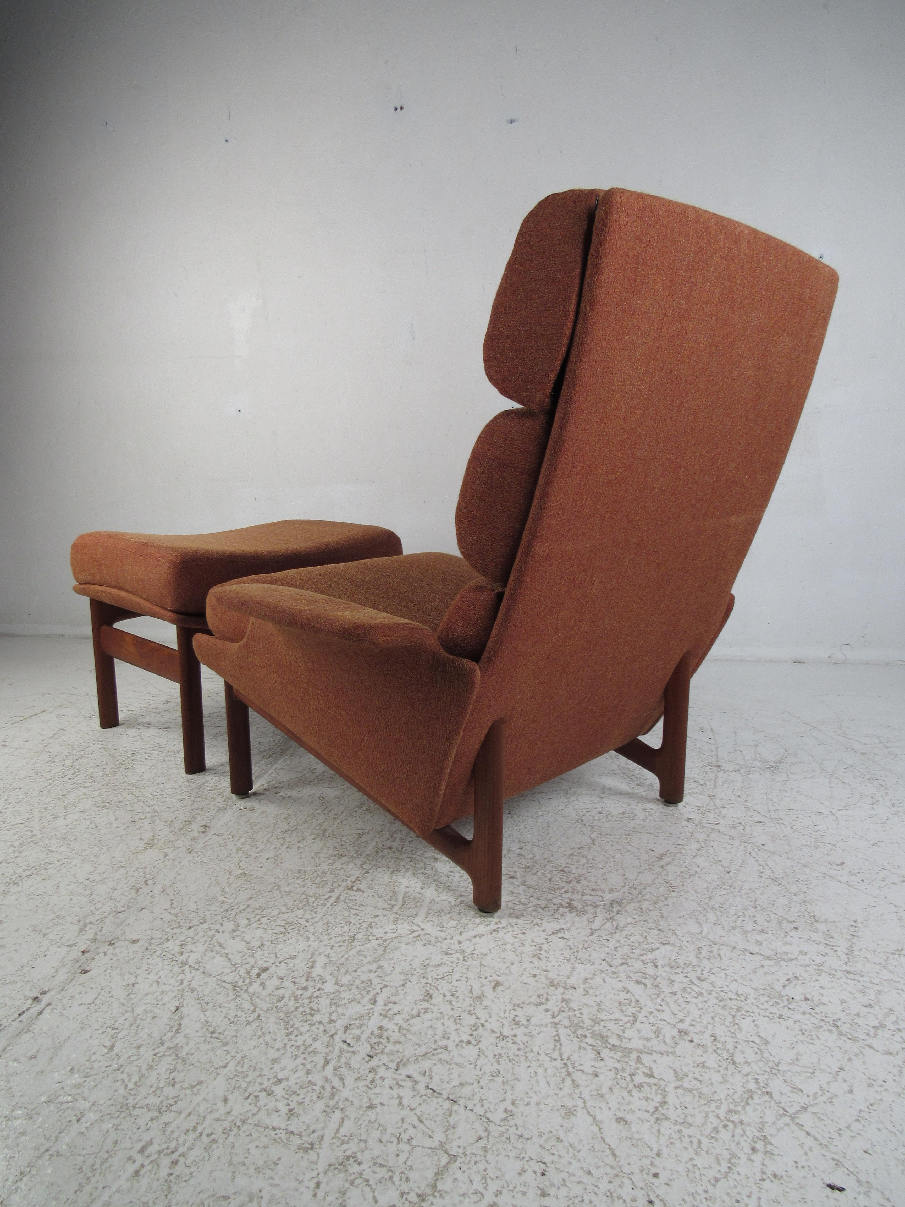 Mid-Century Modern Danish Modern Lounge Chair and Ottoan