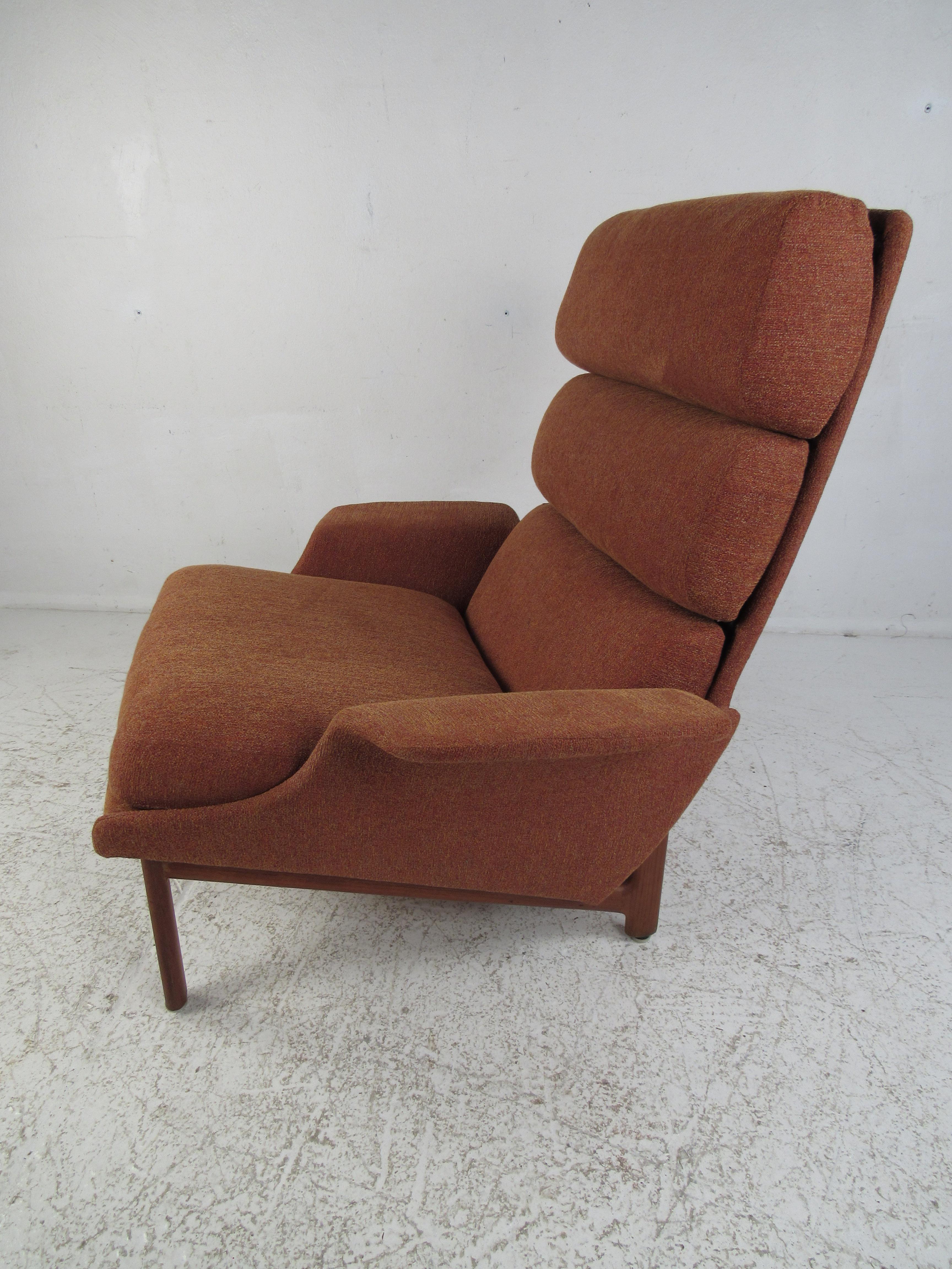 Late 20th Century Danish Modern Lounge Chair and Ottoan