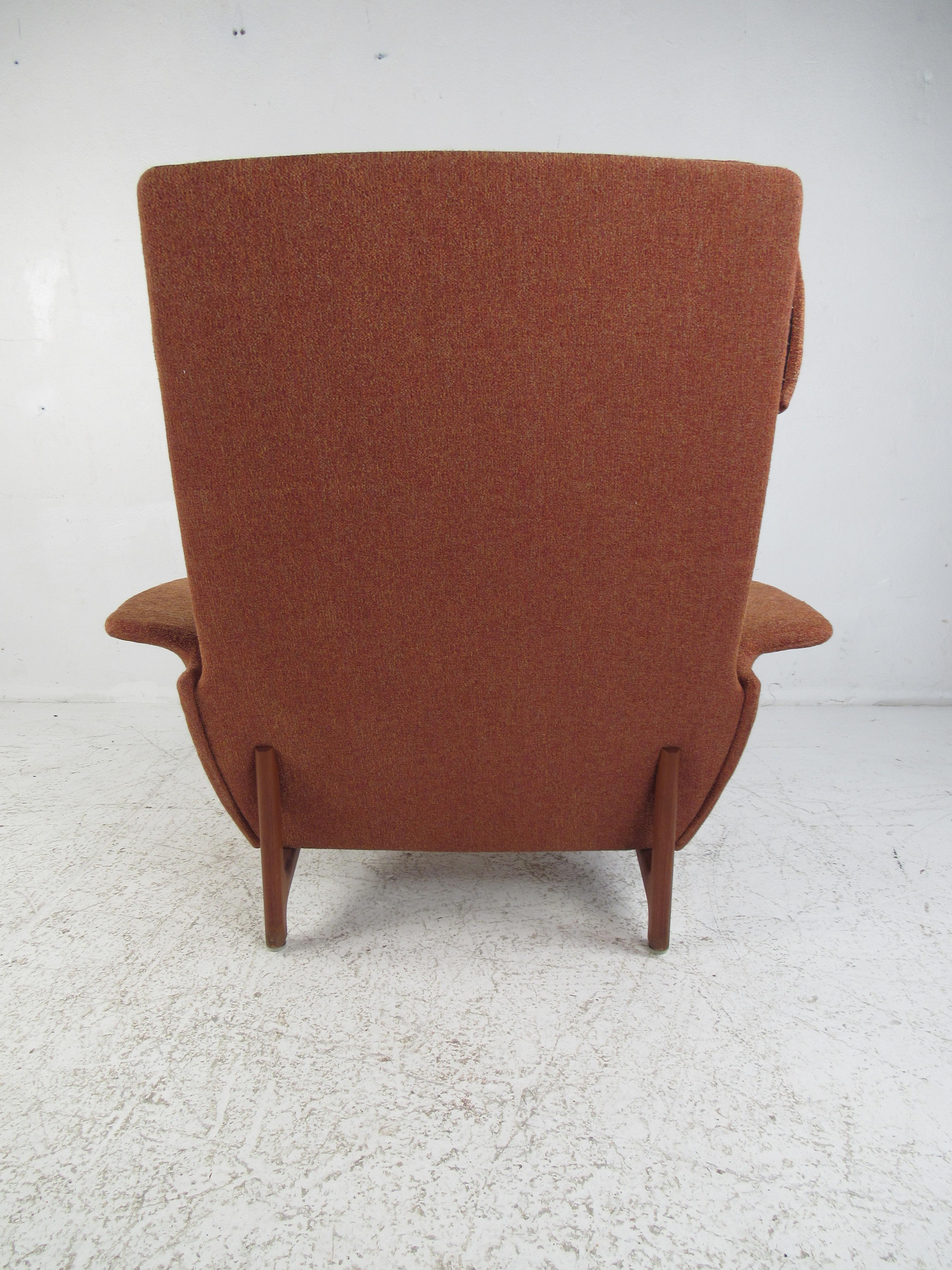 Teak Danish Modern Lounge Chair and Ottoan
