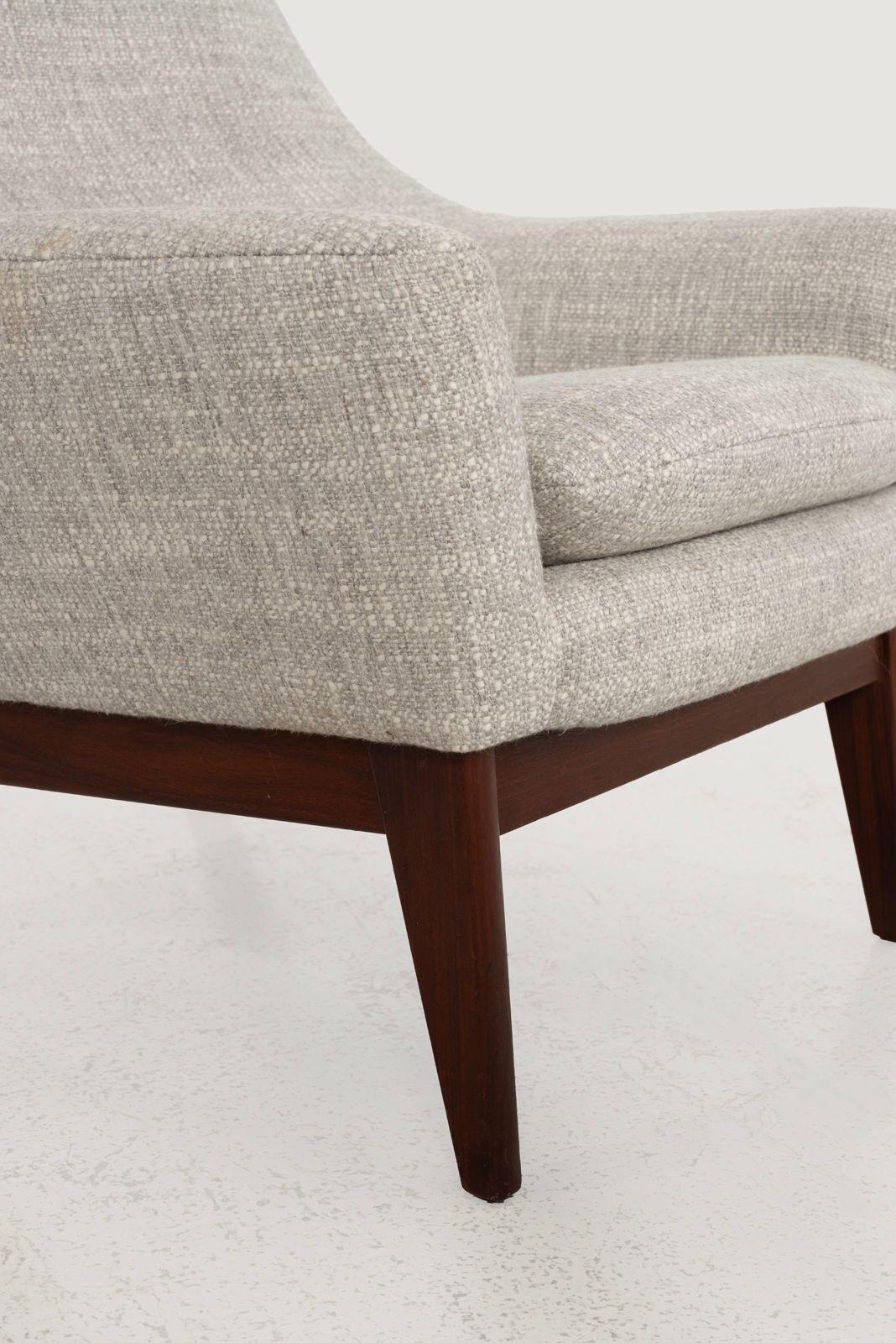 Fauteuil de salon et pouf danois moderne 1960c. en vente 6